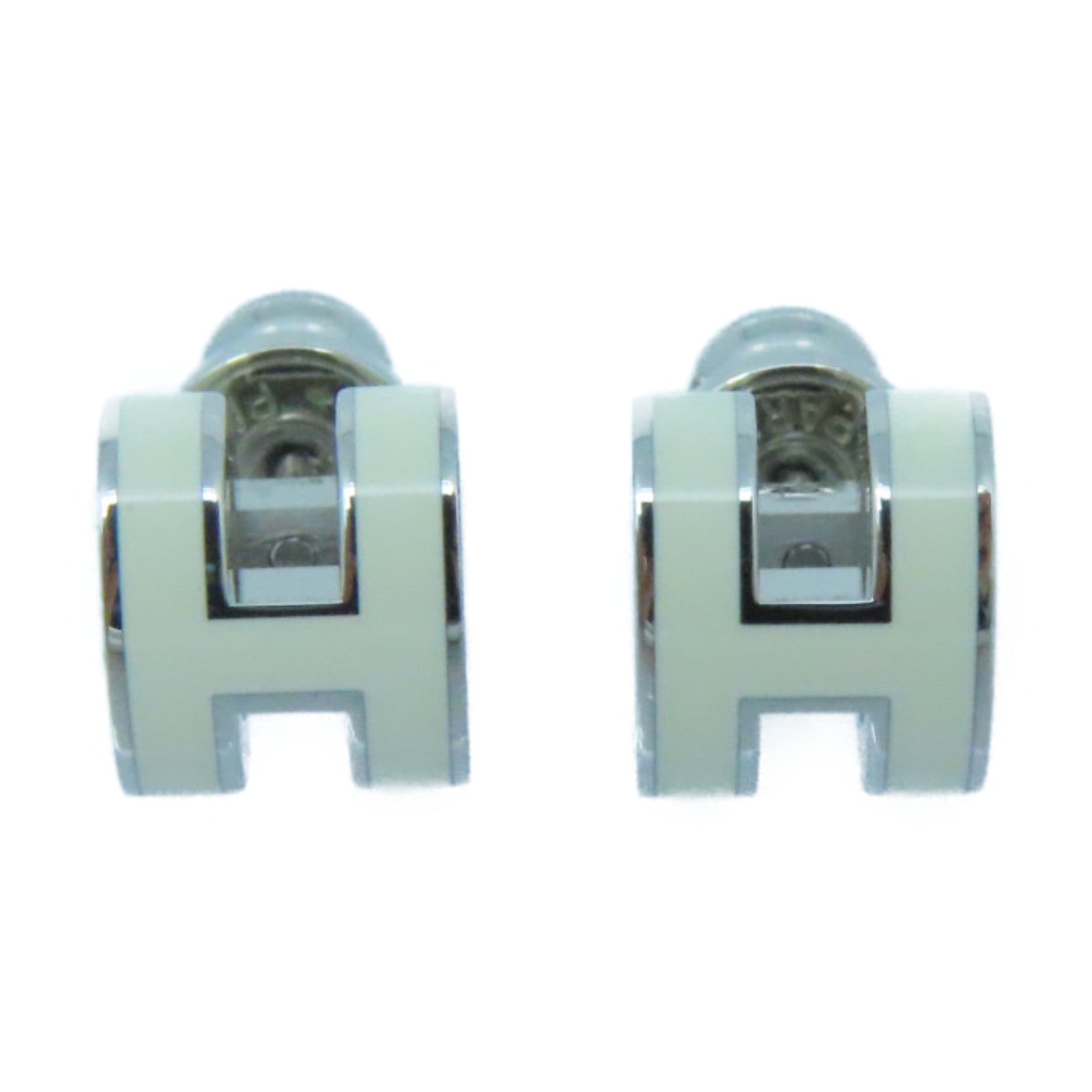 HERMES 金属Pop H Earring耳环白色