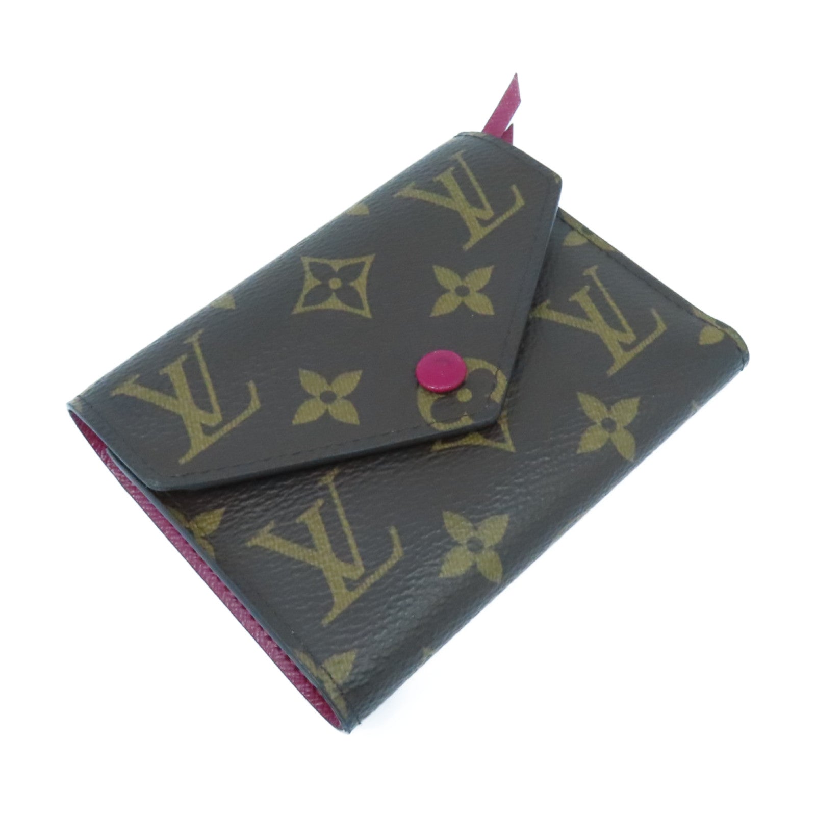 LOUIS VUITTON Monogram Victorine Wallet金扣錢包啡色/酒紅色