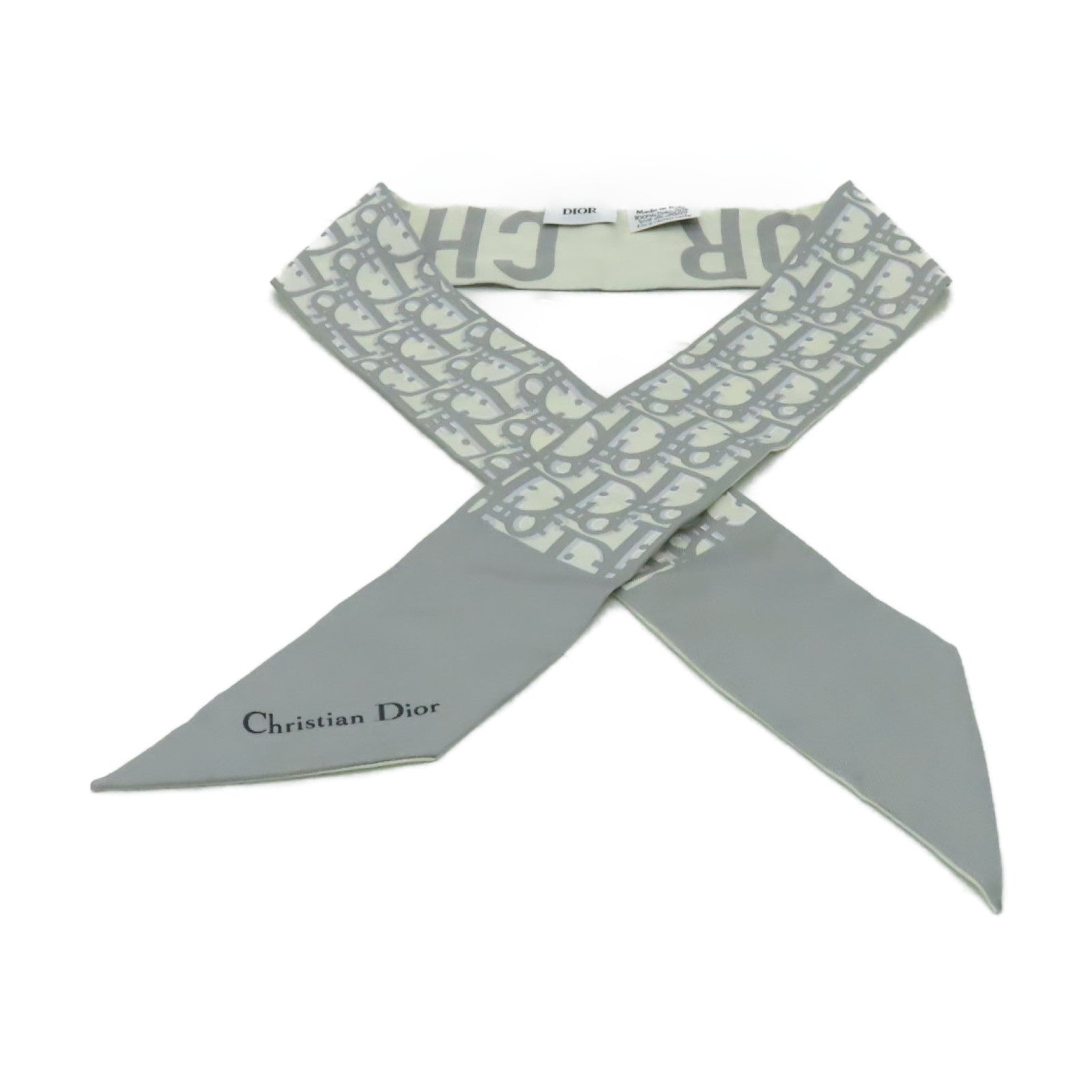 Dior 絲質Scarf絲巾灰色/米色