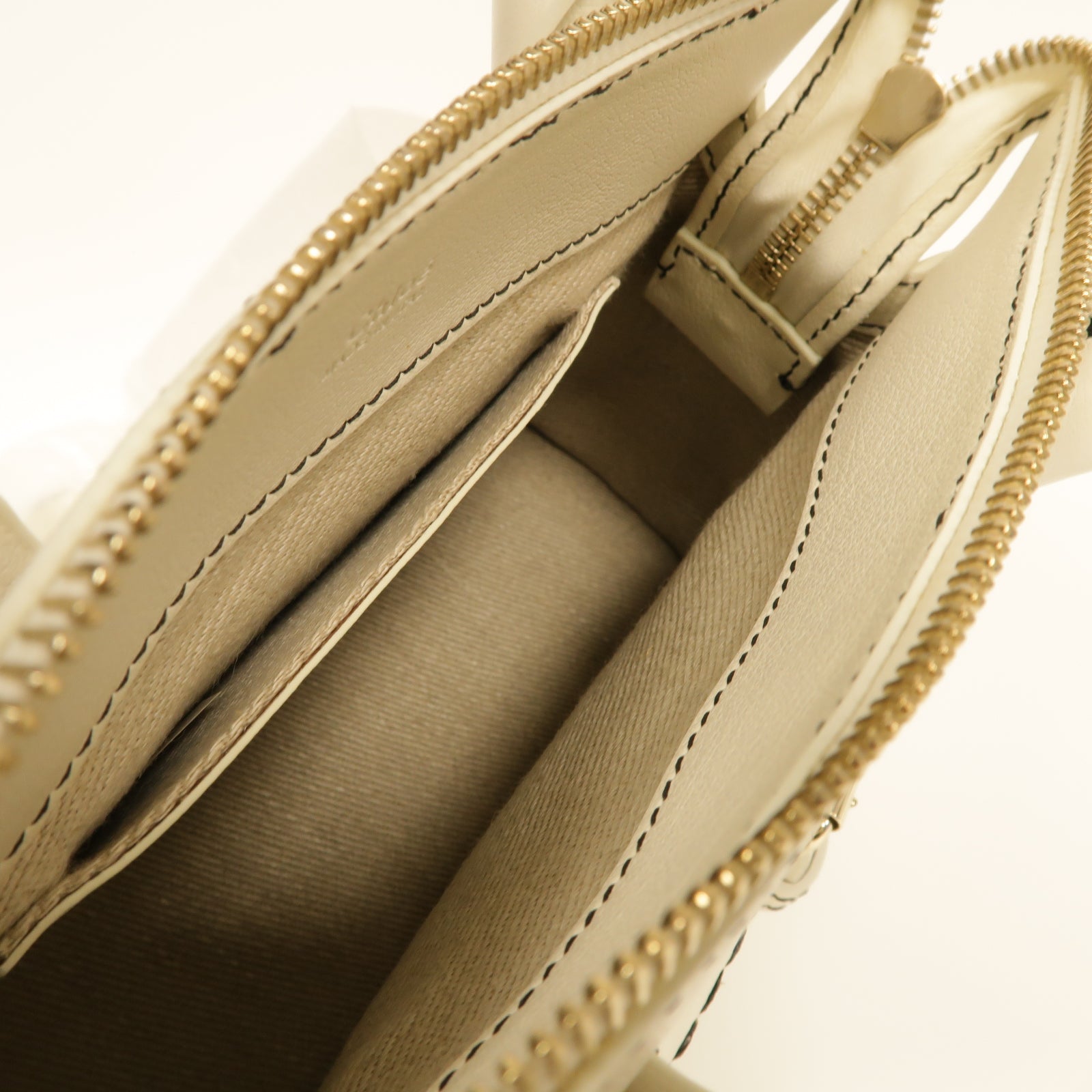 Chloe 牛皮皮革2way Shoulder Bag金扣手挽肩背兩用袋白色