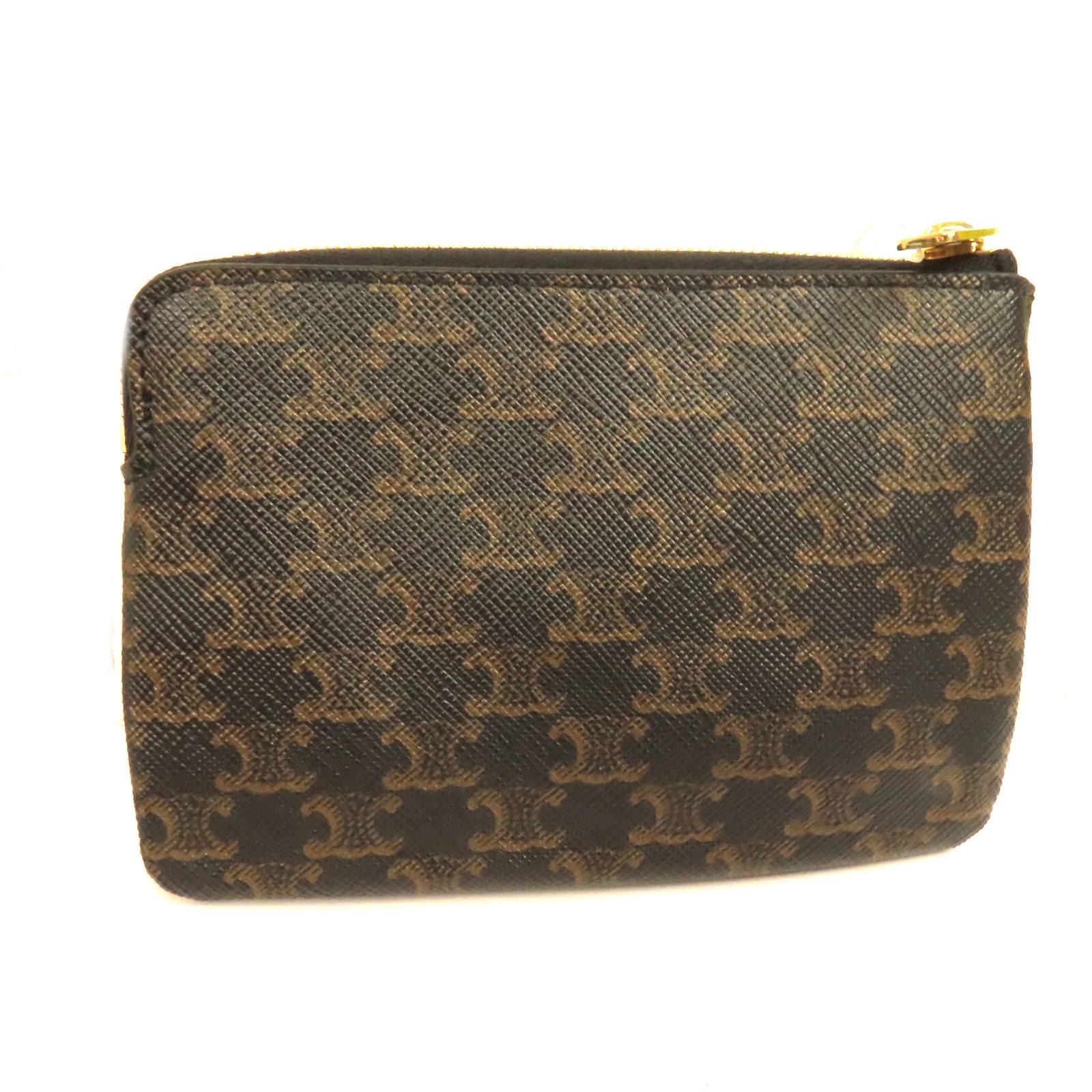 CELINE Triomphe帆布Coin & Card Pouch零錢卡套啡色