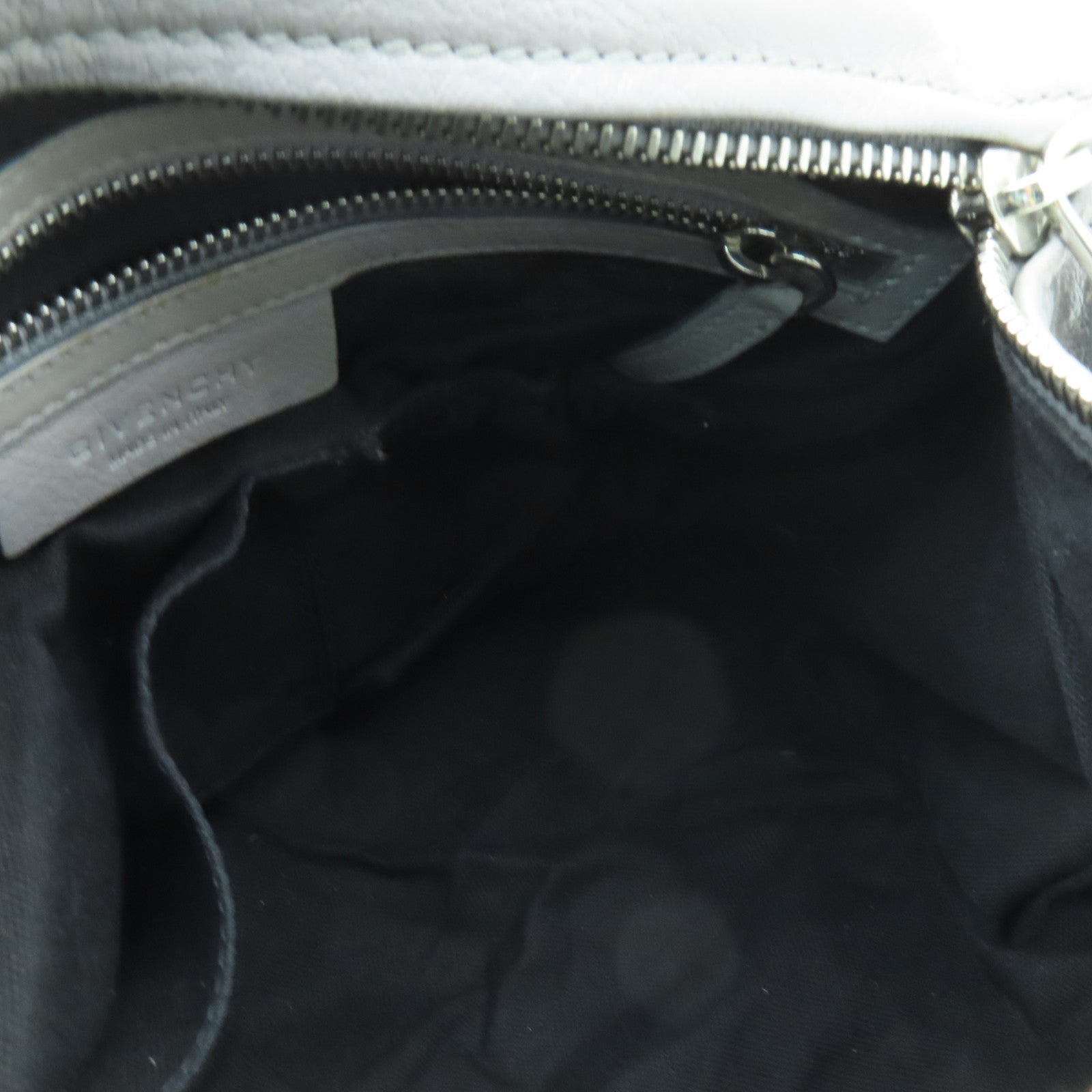 GIVENCHY 皮革Pandora銀扣手挽肩背兩用袋灰色