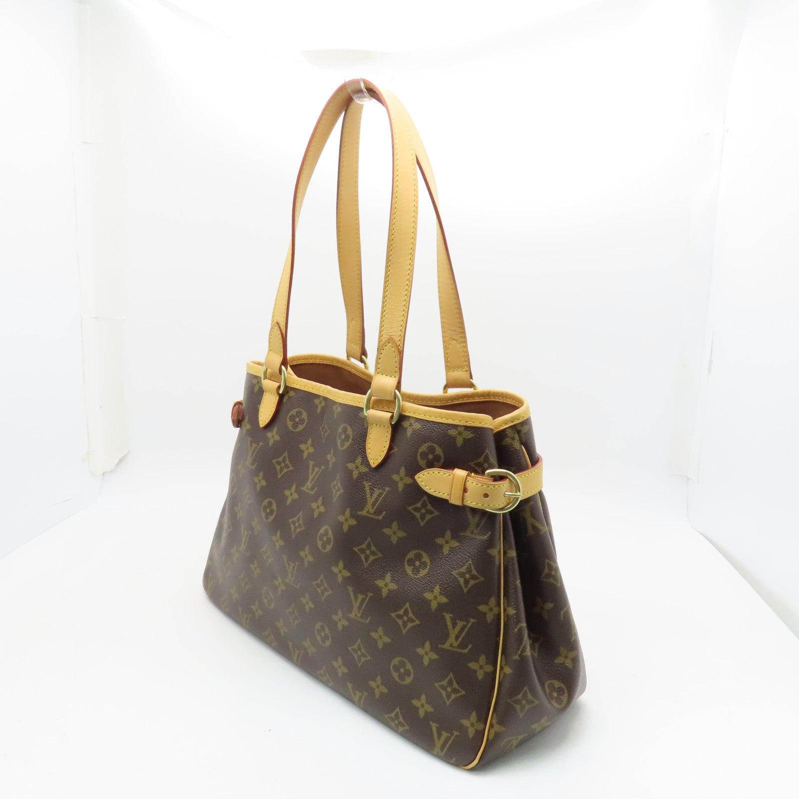 LOUIS VUITTON Monogram Batignolles Horizontal Gold Buckle Shoulder Bag Brown