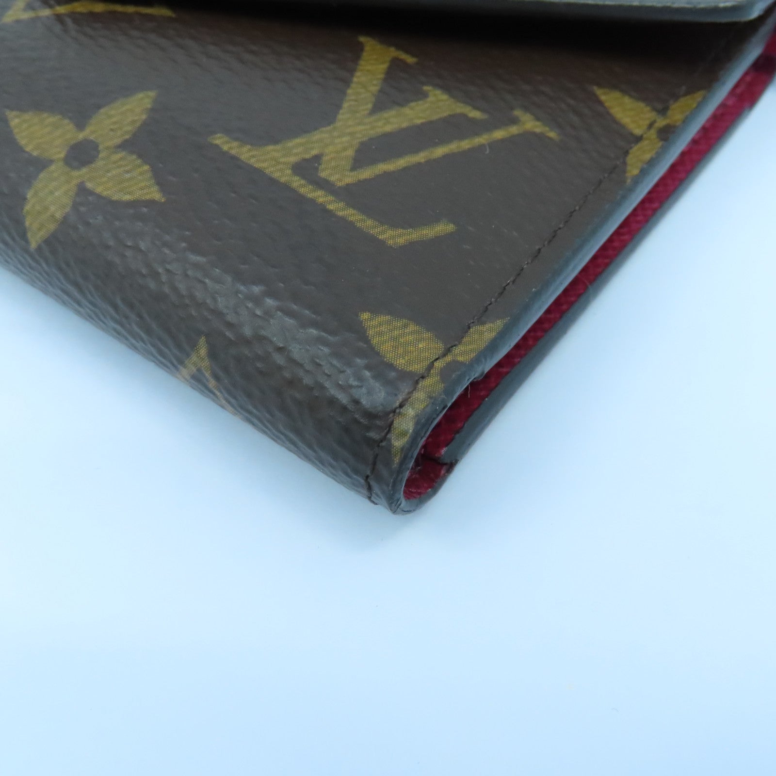 LOUIS VUITTON Monogram Victorine Wallet金扣錢包啡色/酒紅色