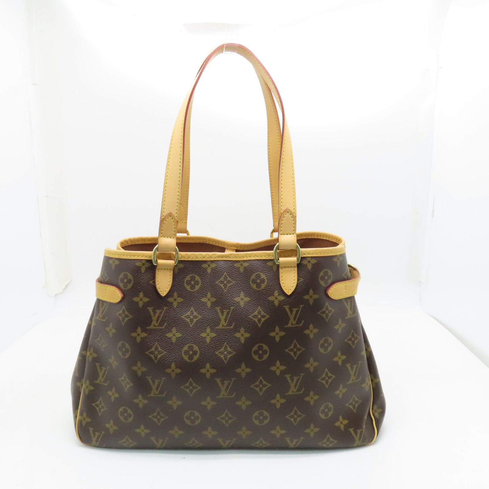 LOUIS VUITTON Monogram Batignolles Horizontal Gold Buckle Shoulder Bag Brown