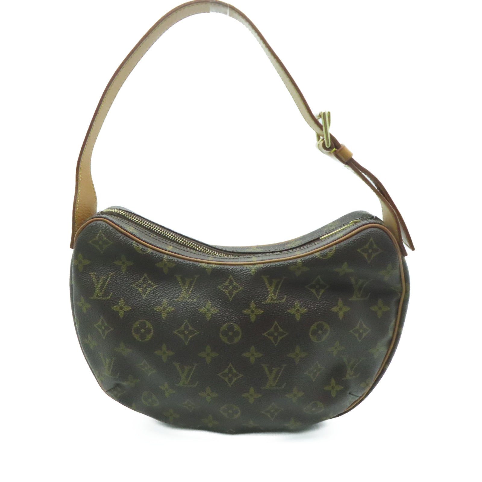 LOUIS VUITTON Monogram Croissant MM金扣肩背袋啡色