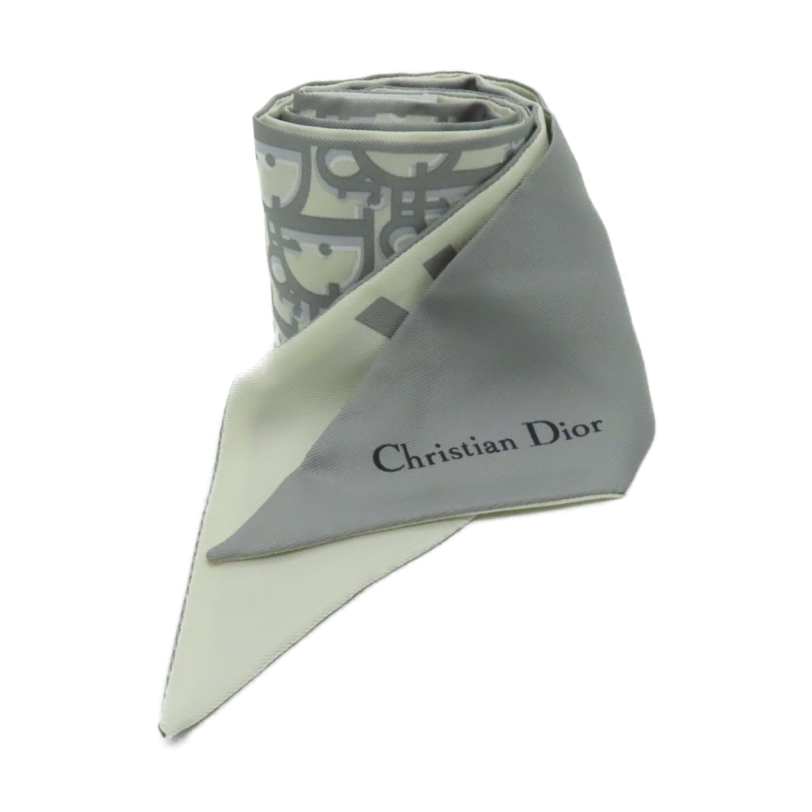 Dior 絲質Scarf絲巾灰色/米色