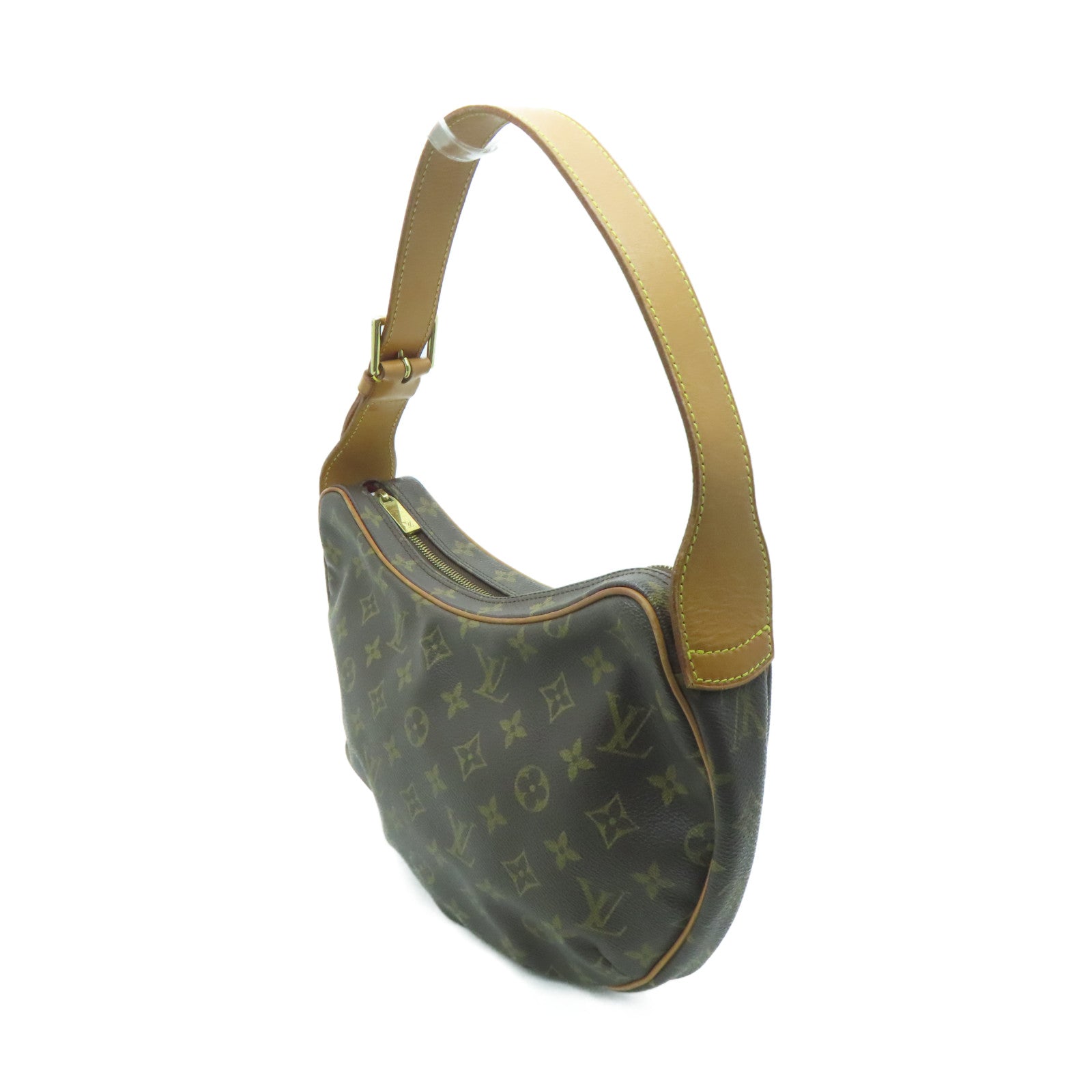 LOUIS VUITTON Monogram Croissant MM金扣肩背袋啡色