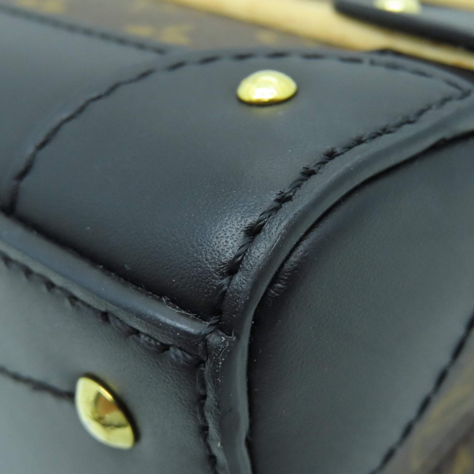 LOUIS VUITTON Monogram Trianon PM金扣手挽肩背兩用袋棕色/黑色