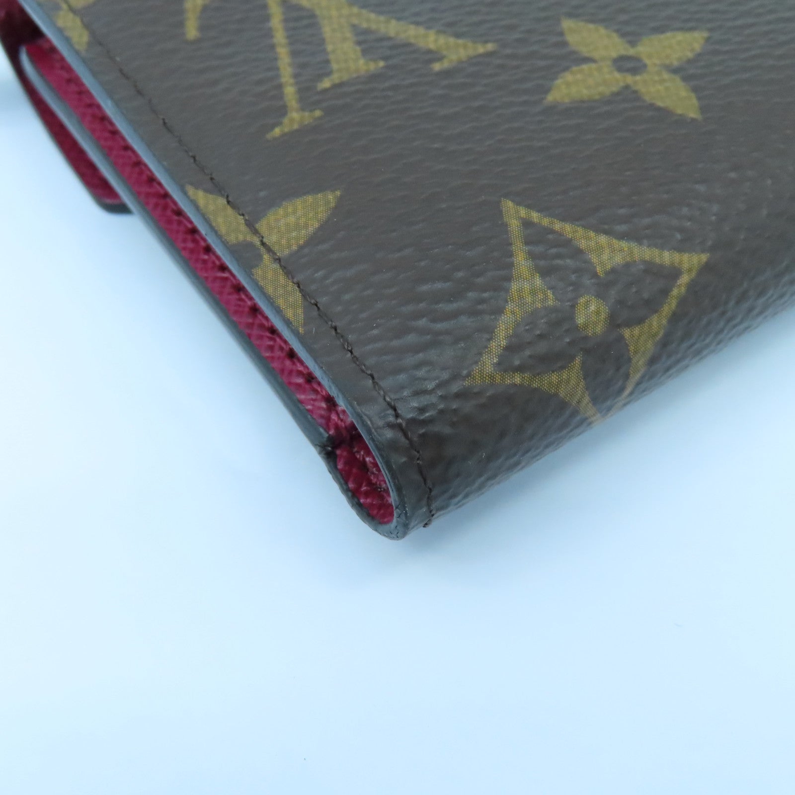LOUIS VUITTON Monogram Victorine Wallet金扣錢包啡色/酒紅色