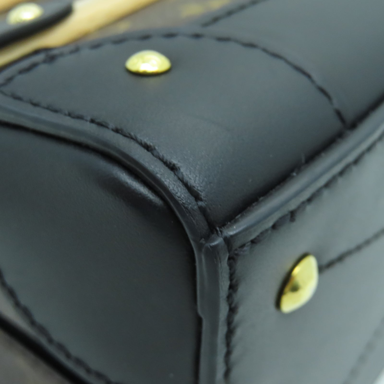 LOUIS VUITTON Monogram Trianon PM金扣手挽肩背兩用袋棕色/黑色