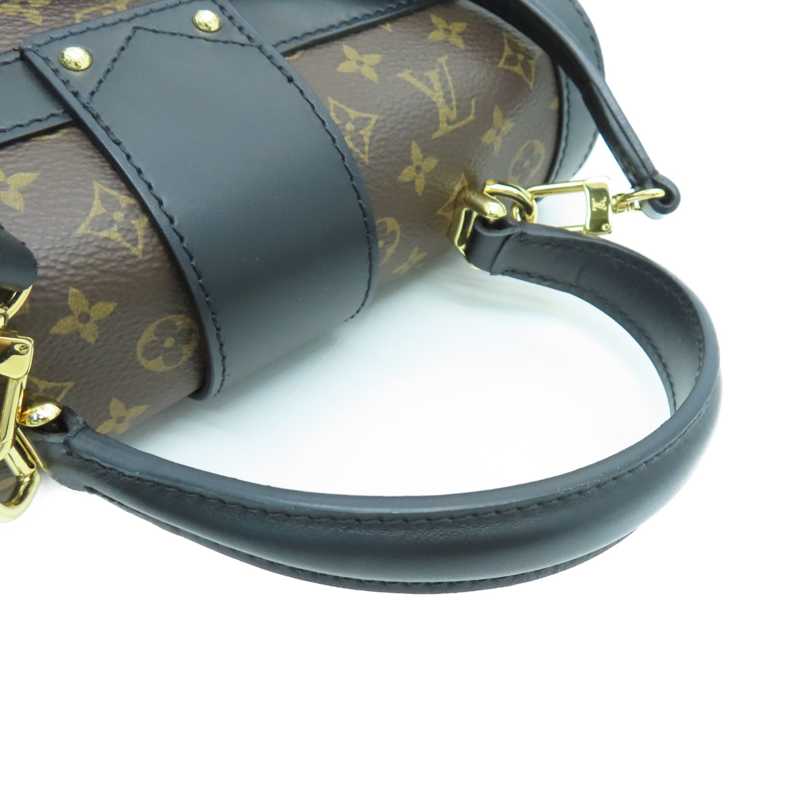 LOUIS VUITTON Monogram Trianon PM金扣手挽肩背兩用袋棕色/黑色