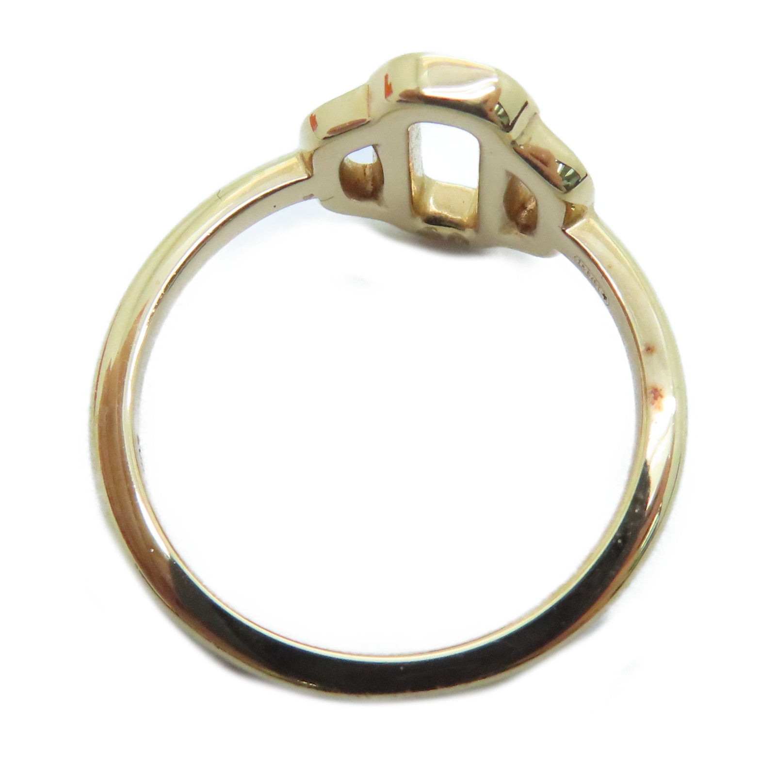 HERMES 【激減優惠】18K玫瑰金Attelage Ring 0.1ct鑽石戒指Hermes#52/US#6