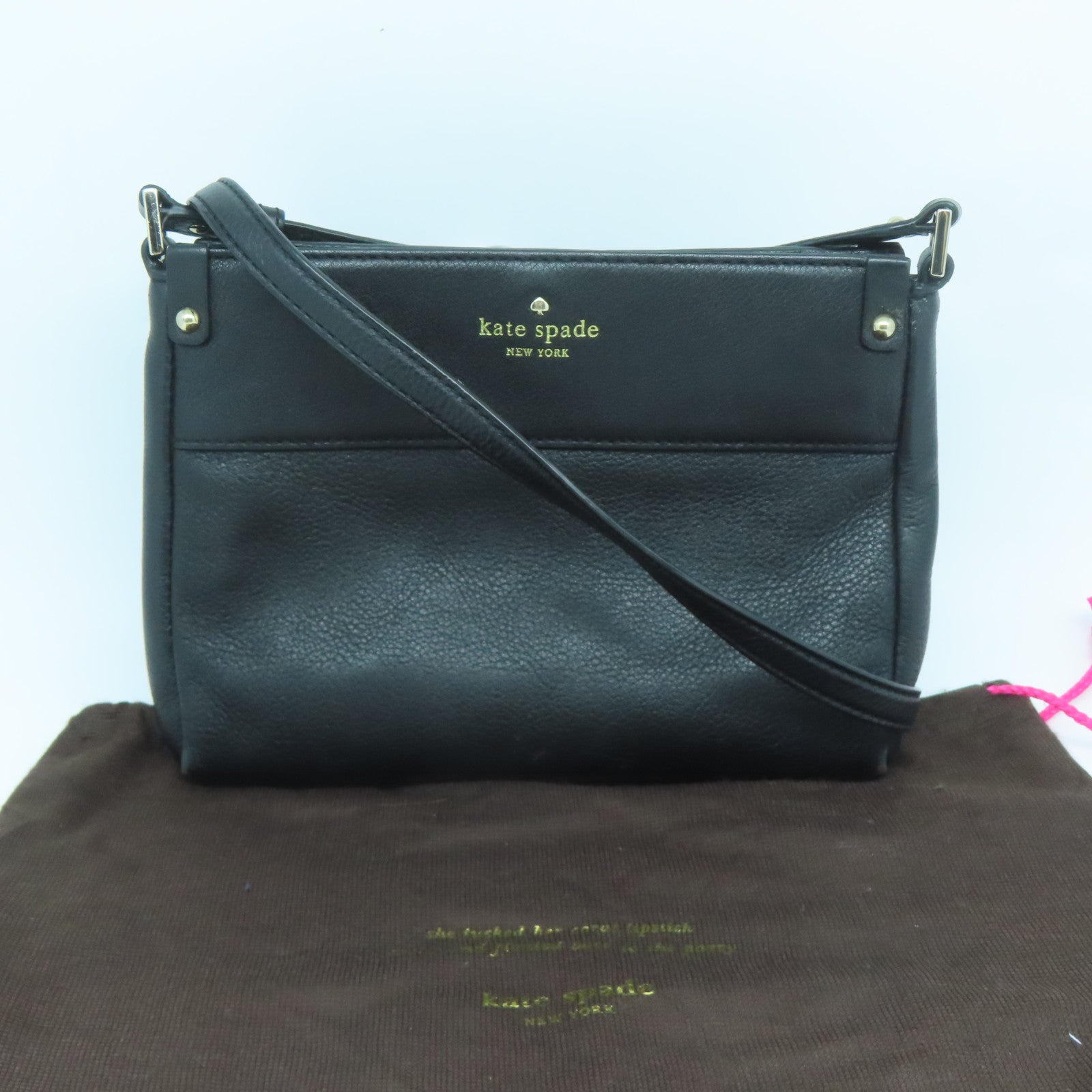 Kate Spade 牛皮皮革Shoulder Bag金扣肩背袋黑色