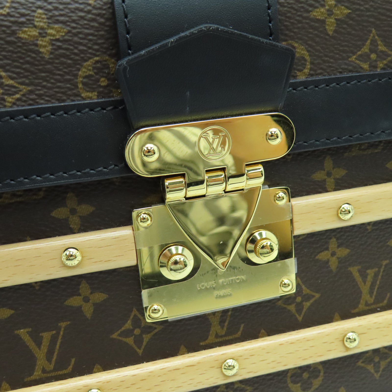 LOUIS VUITTON Monogram Trianon PM金扣手挽肩背兩用袋棕色/黑色