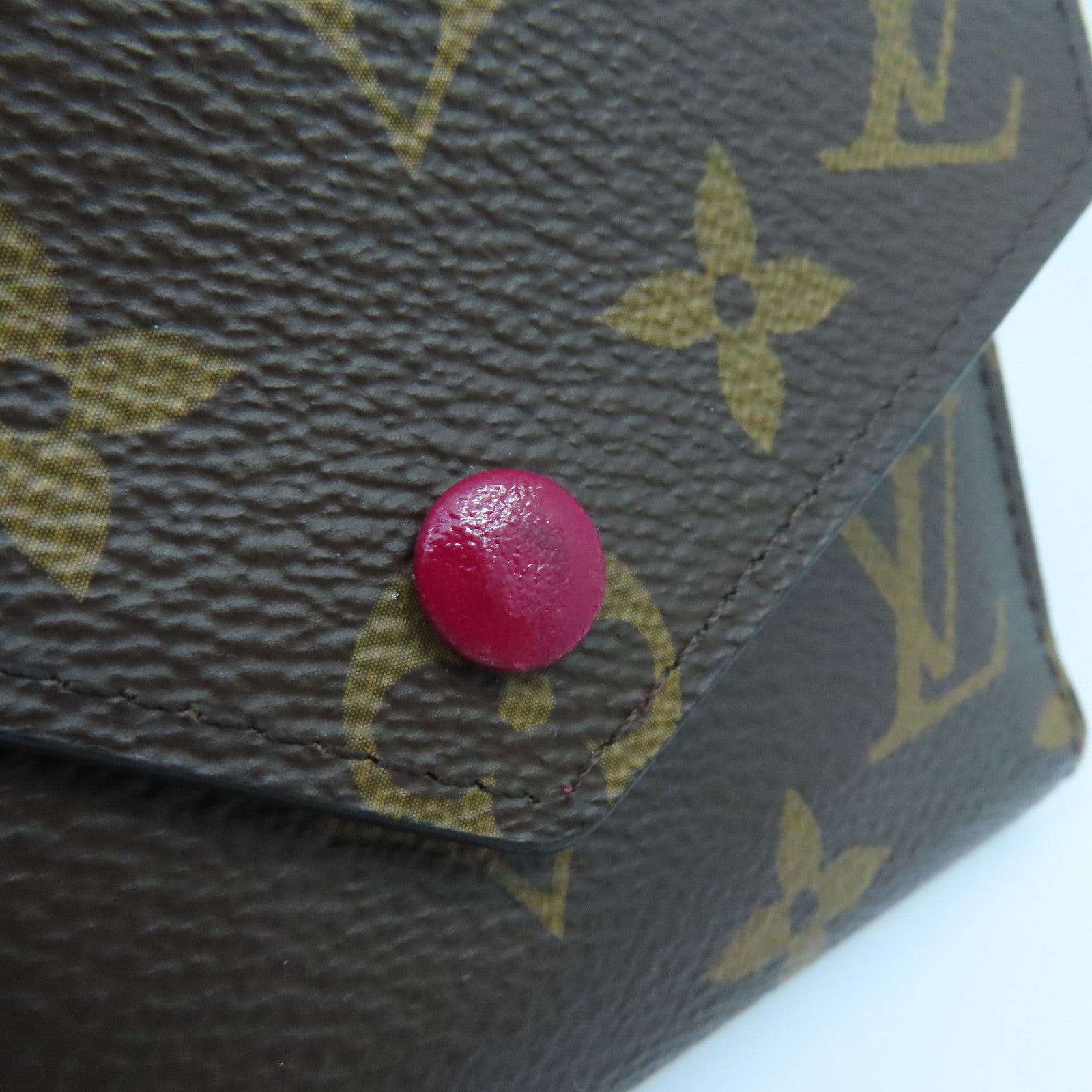 LOUIS VUITTON Monogram Victorine Wallet金扣錢包啡色/酒紅色
