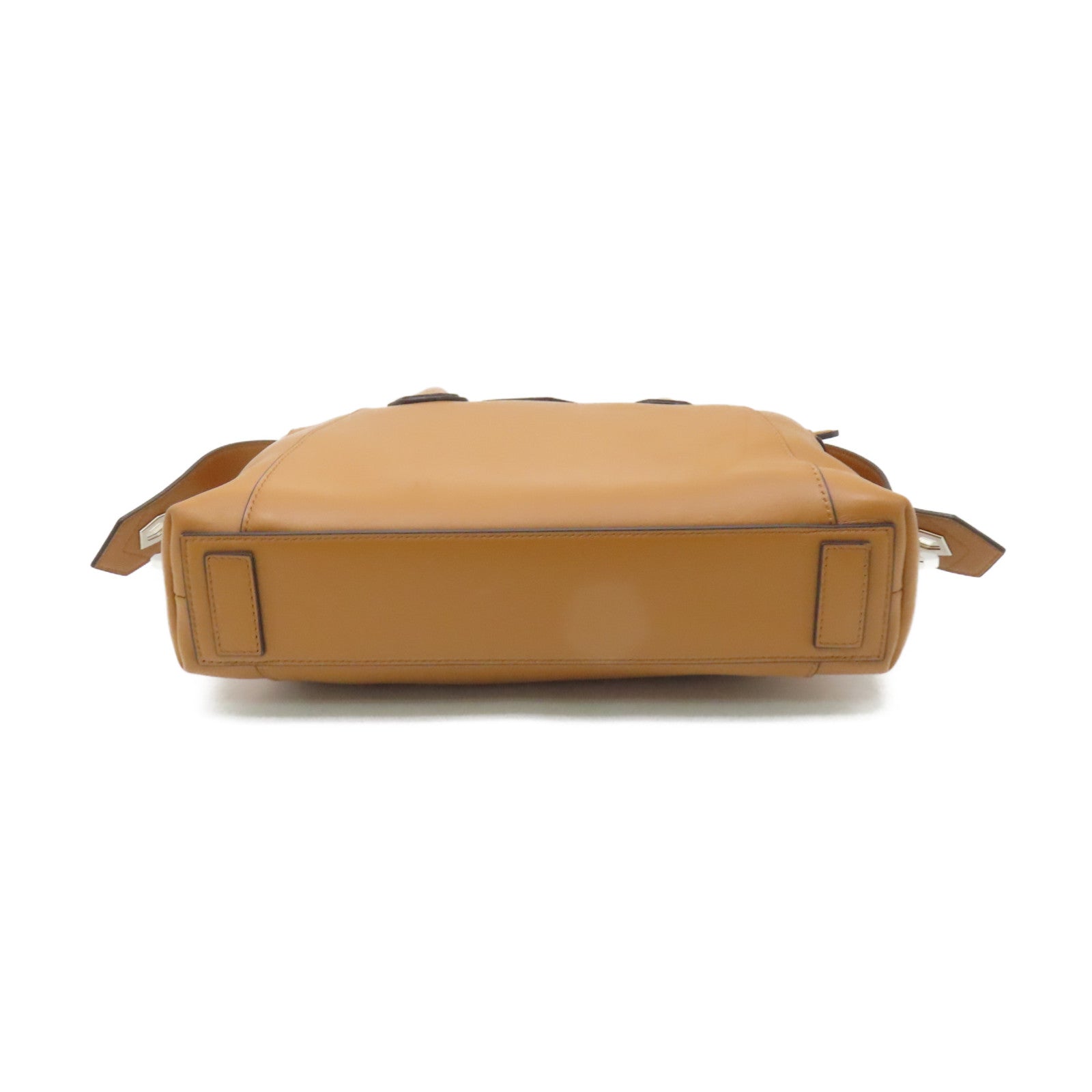 GIVENCHY 牛皮皮革2way Shoulder Bag銀扣手挽肩背兩用袋棕色