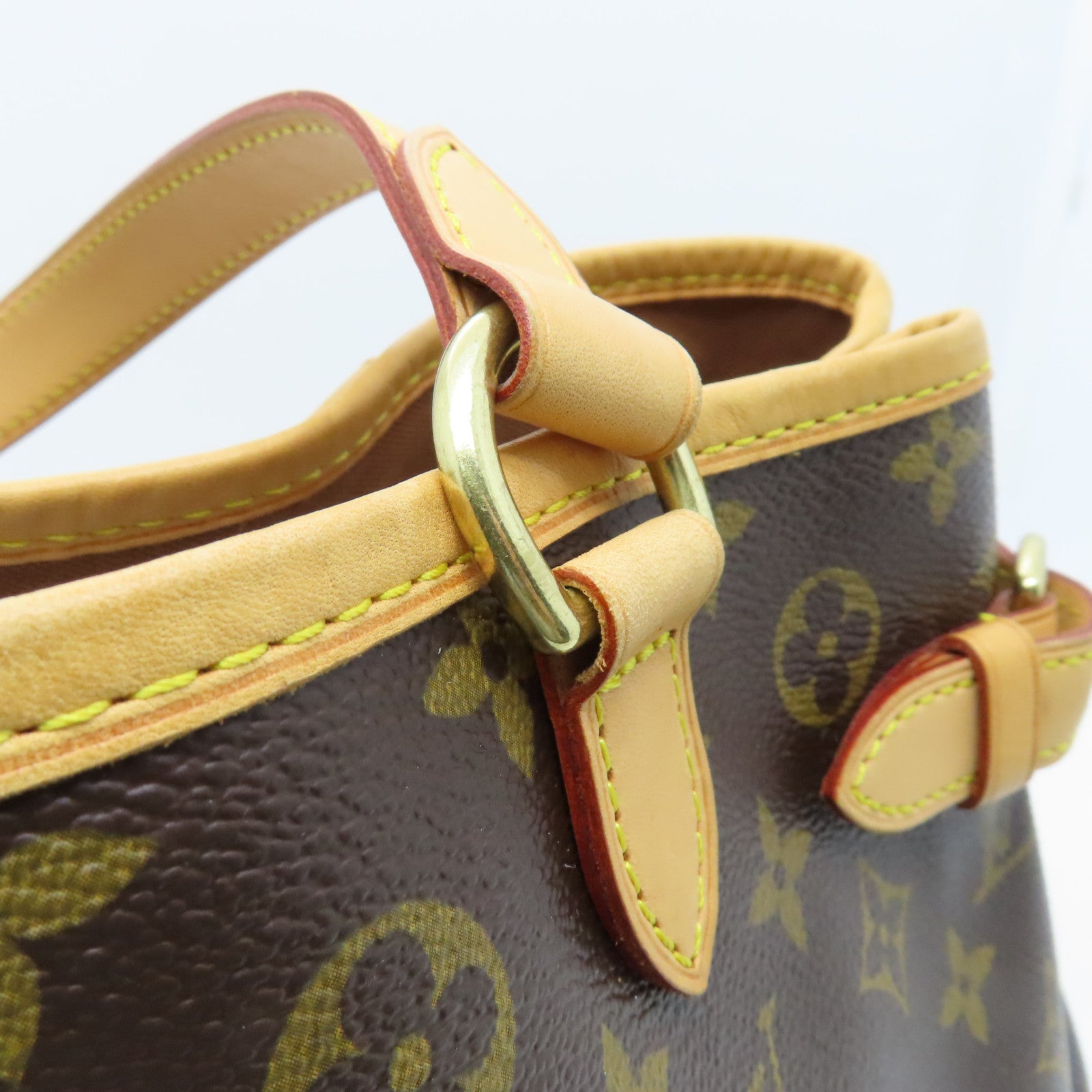 LOUIS VUITTON Monogram Batignolles Horizontal Gold Buckle Shoulder Bag Brown