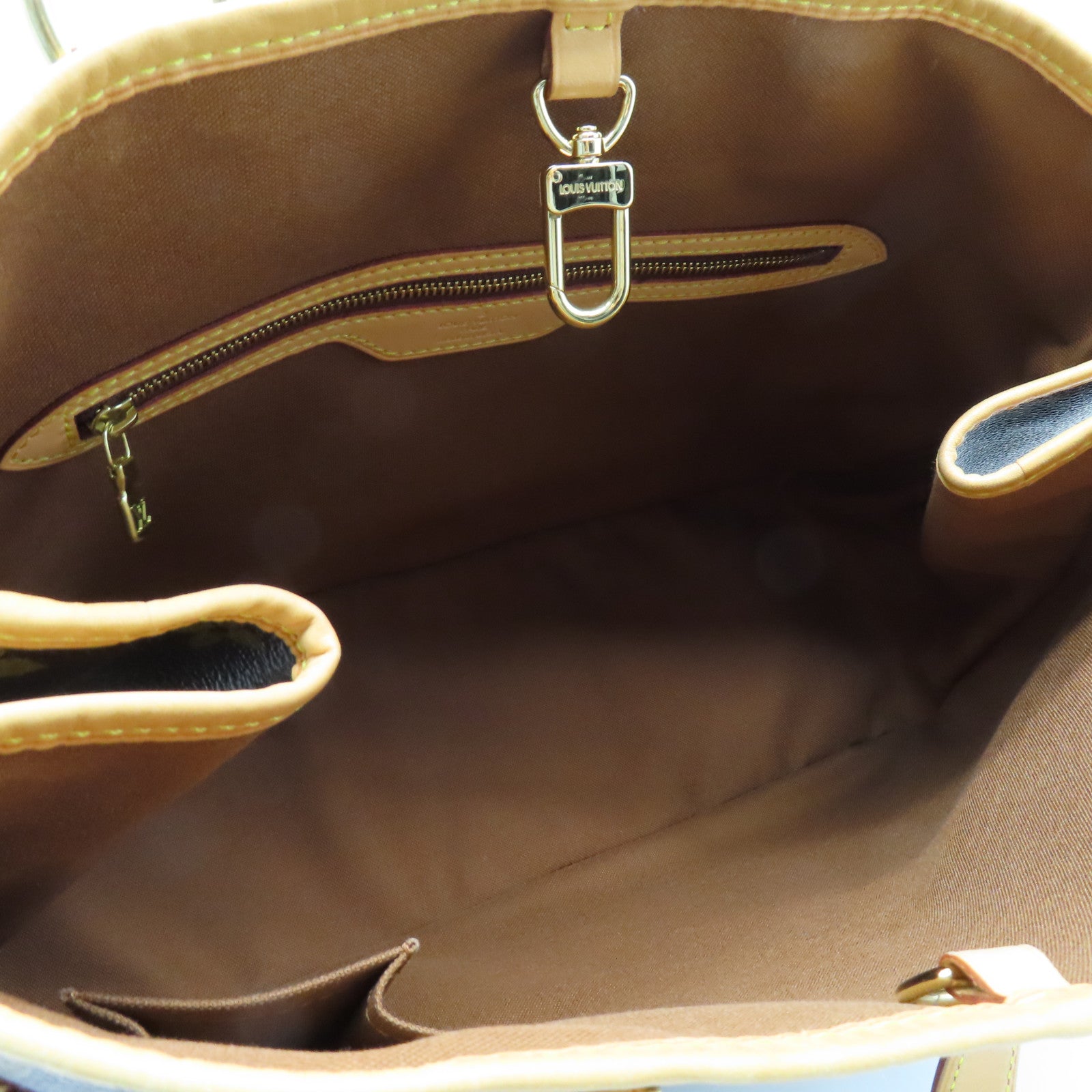 LOUIS VUITTON Monogram Batignolles Horizontal Gold Buckle Shoulder Bag Brown