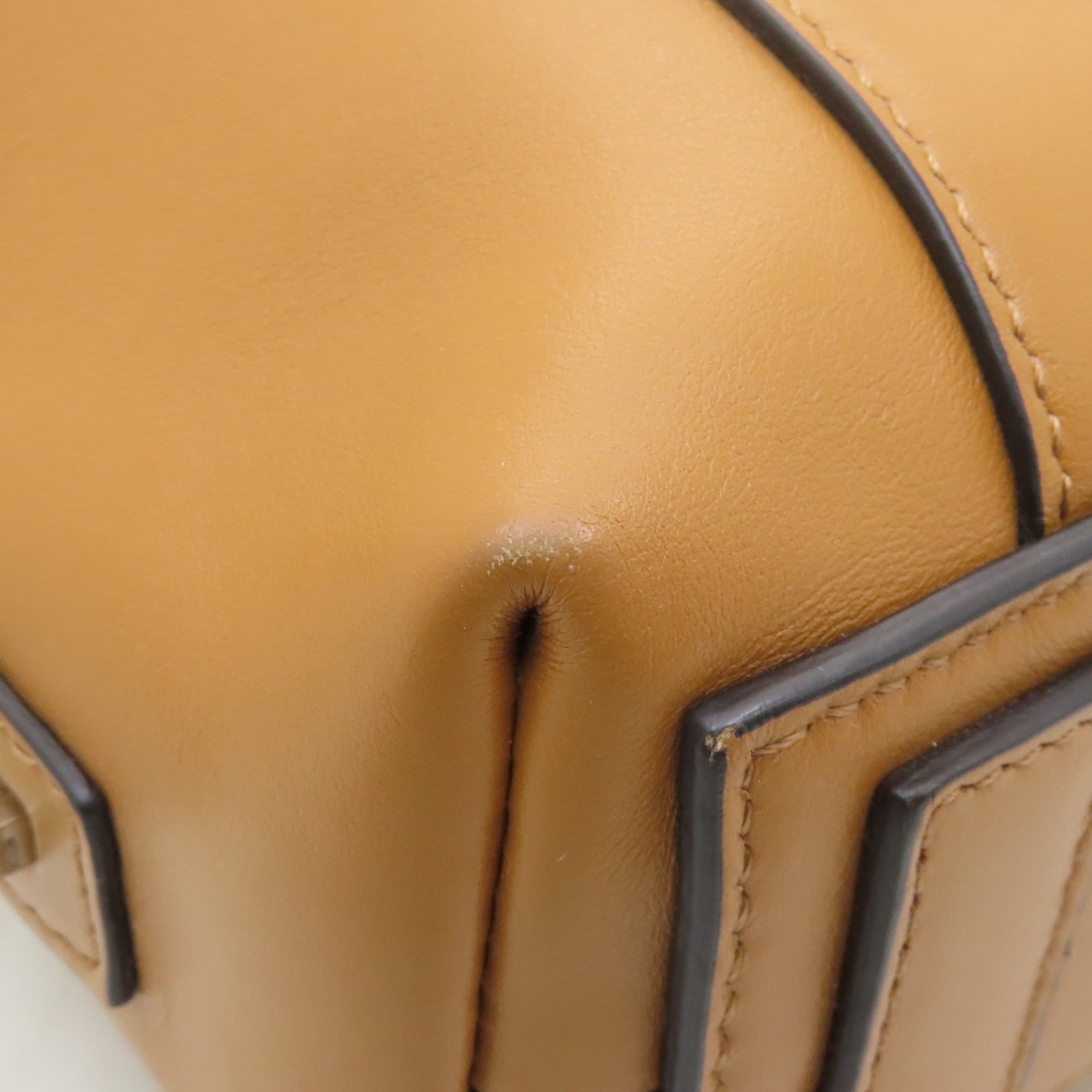 GIVENCHY 牛皮皮革2way Shoulder Bag銀扣手挽肩背兩用袋棕色