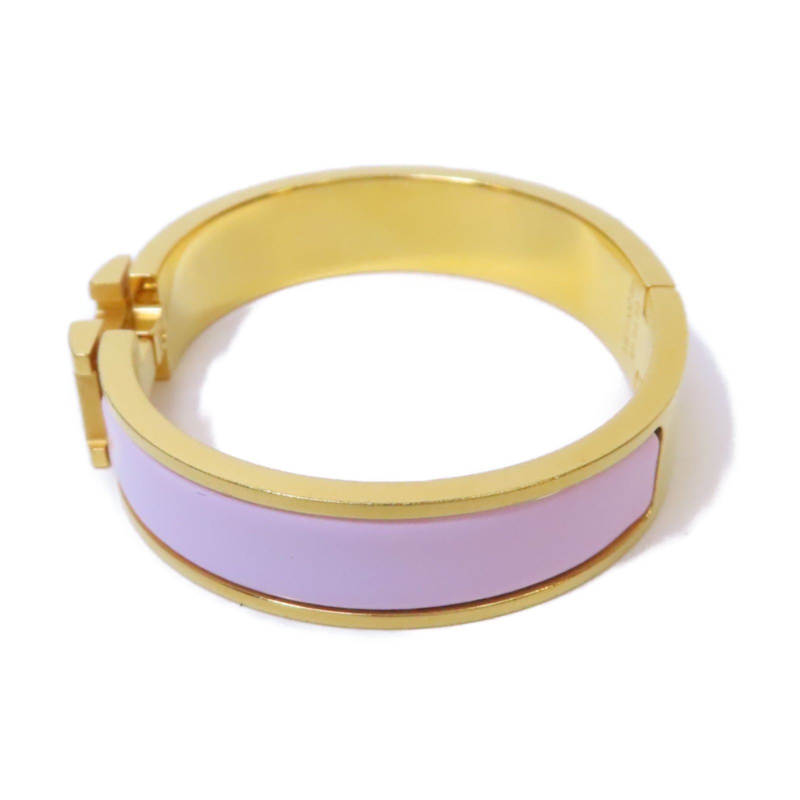 HERMES 金屬Clic H Bracelet手鐲金色/粉紅色