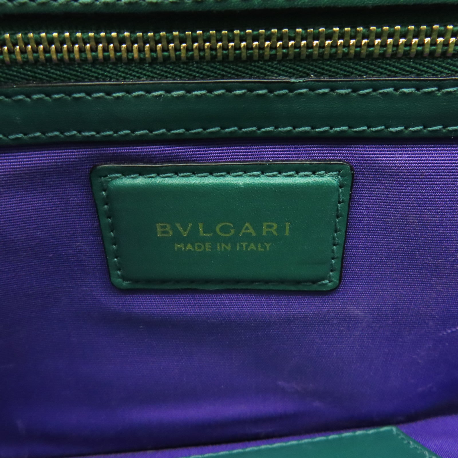BVLGARI 牛皮皮革Serpenti Forever金扣鏈帶肩背袋綠色