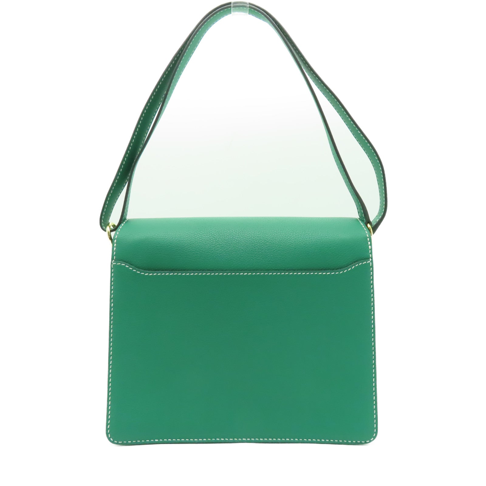 HERMES Evercolor皮革Roulis 23金扣肩背袋綠色