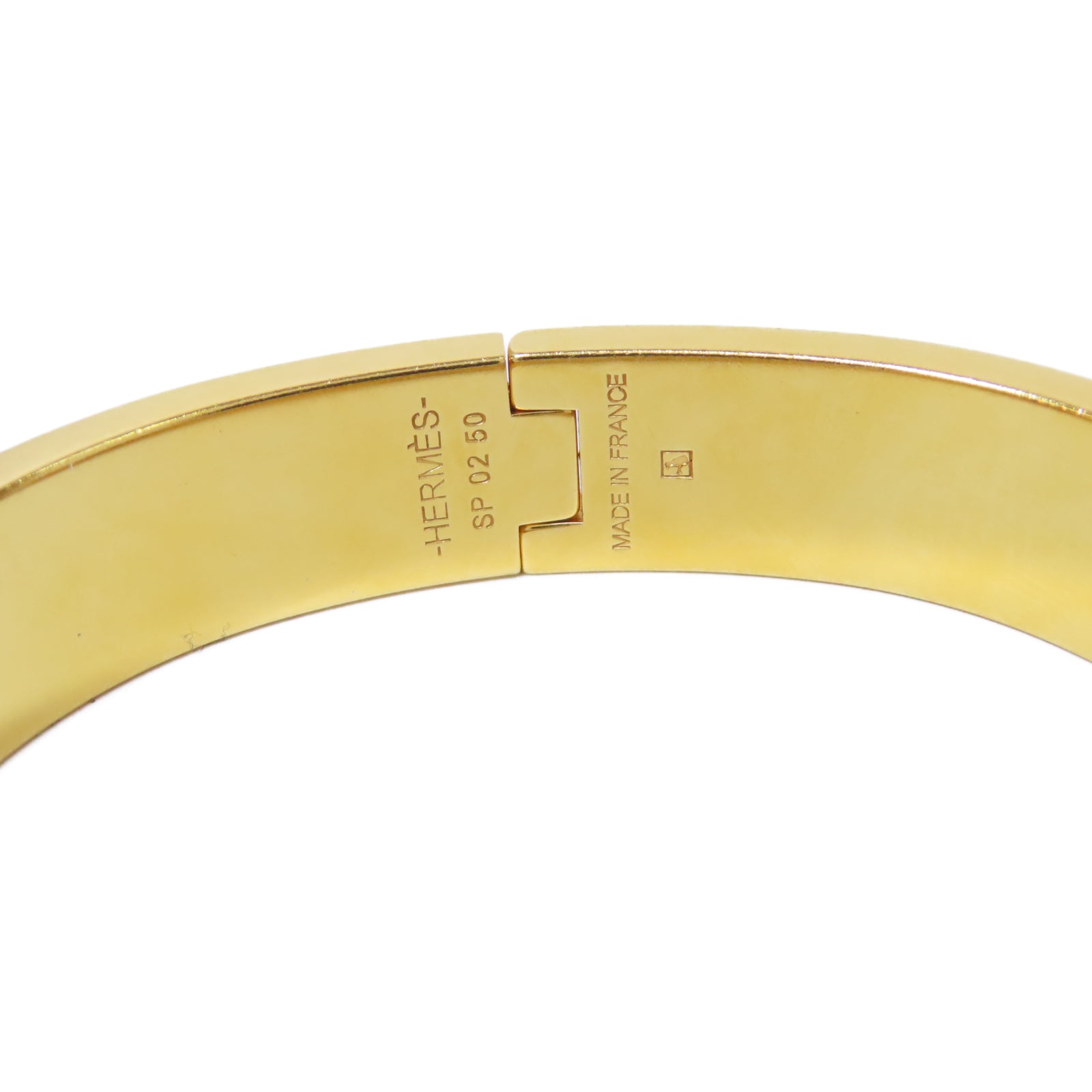 HERMES 金屬Clic H Bracelet手鐲金色/粉紅色