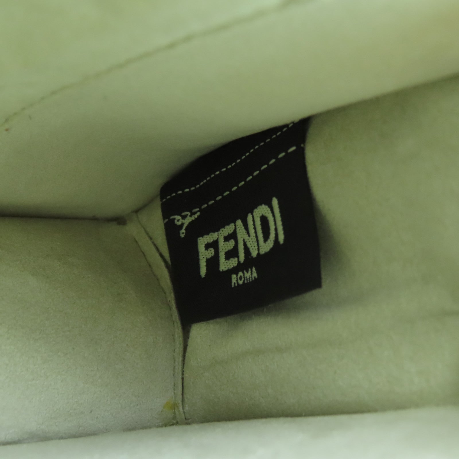 FENDI Calfskin Leather Kan I Gold Buckle Chain Shoulder Bag Silver/Pink
