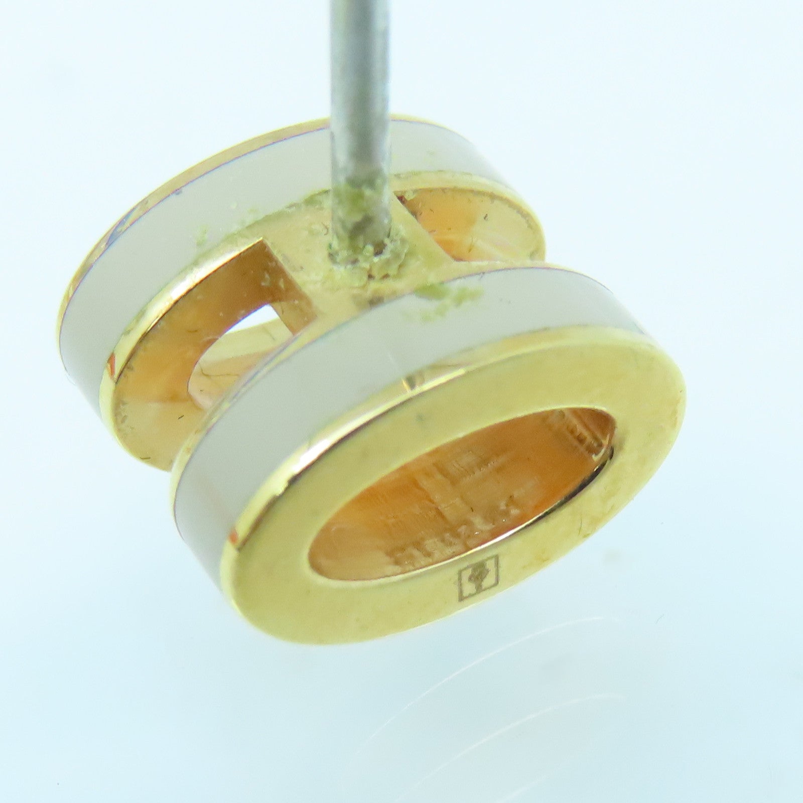 HERMES 金屬Mini Pop H Earrings耳環灰色/金色