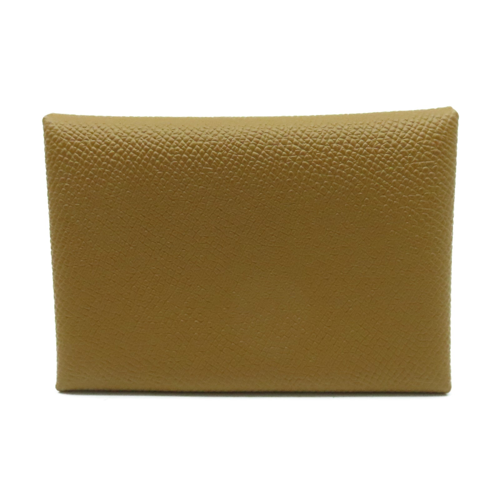 HERMES  Epsom皮革Calvi Duo銀扣卡片套Gold經典駝色