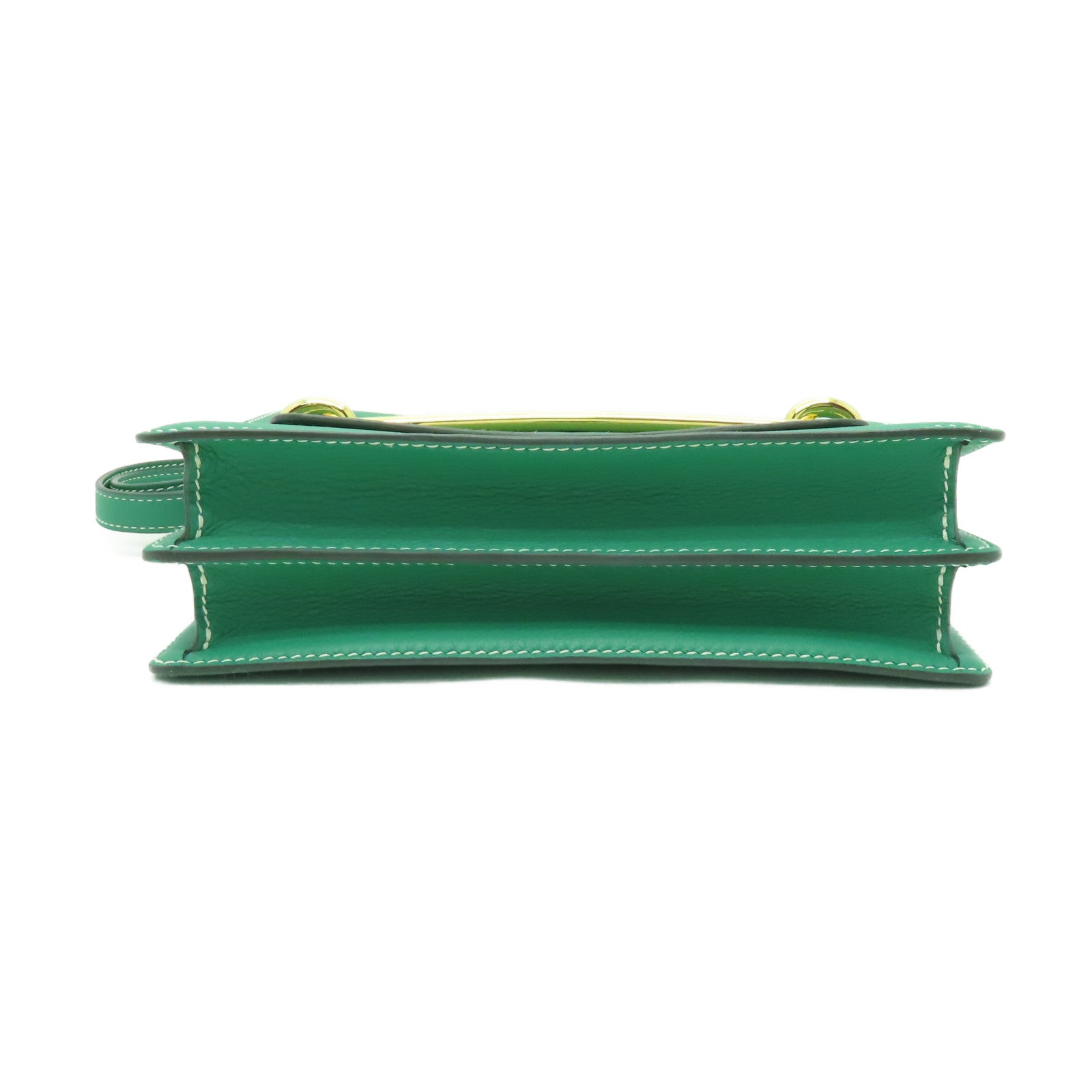 HERMES Evercolor皮革Roulis 23金扣肩背袋綠色