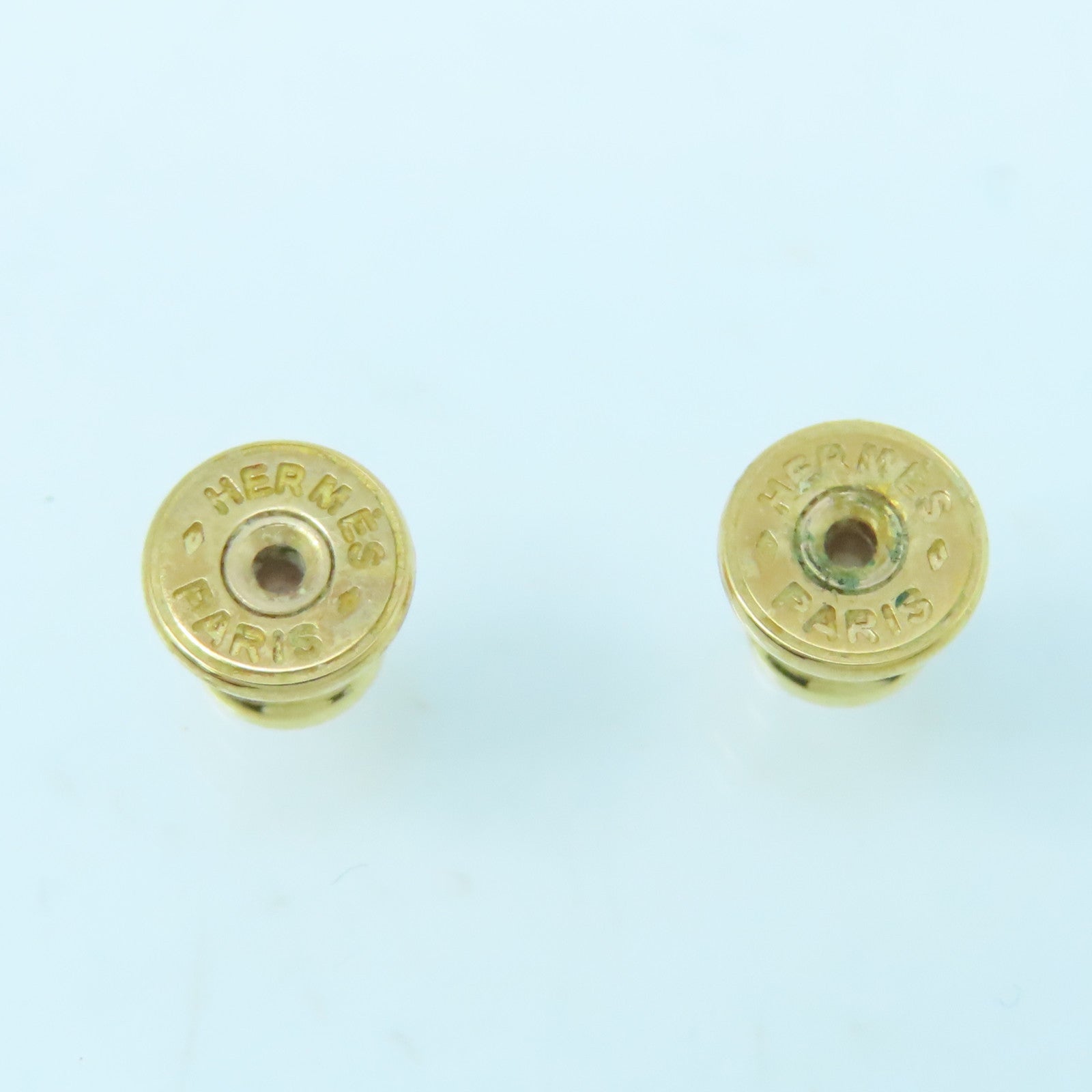 HERMES 金屬Mini Pop H Earrings耳環灰色/金色