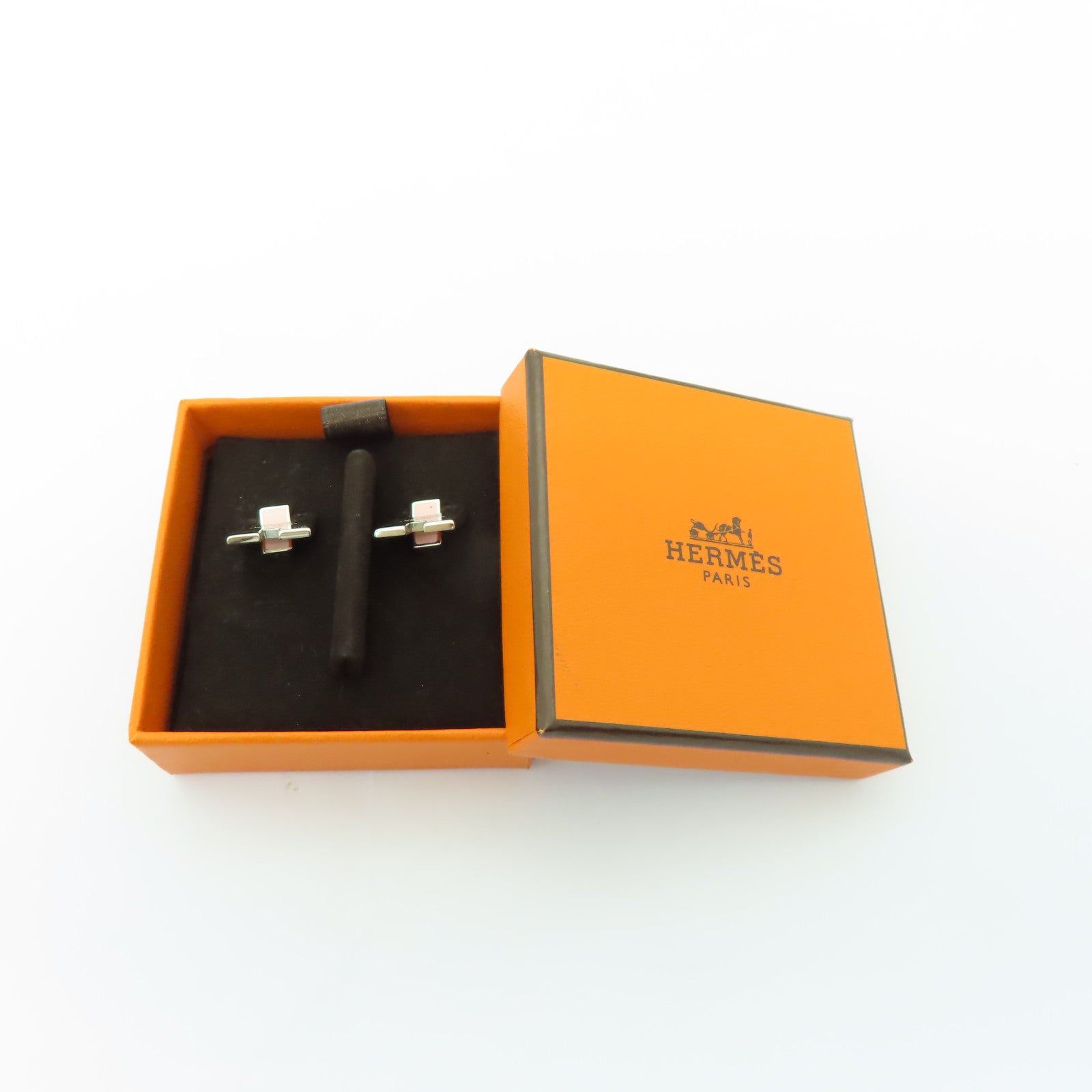 HERMES 金屬Earrings耳環粉紅色/銀色