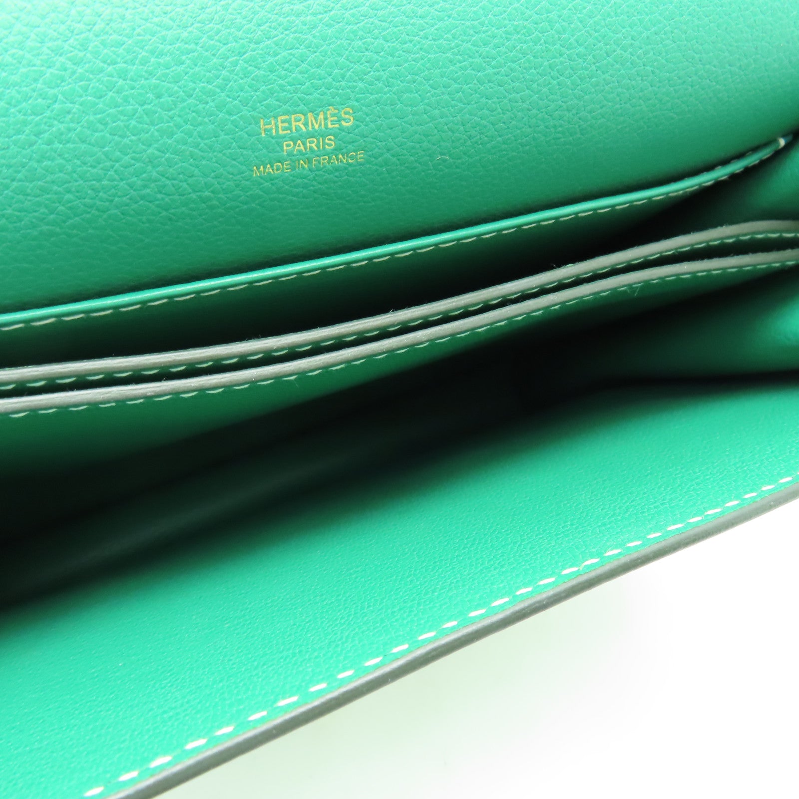 HERMES Evercolor皮革Roulis 23金扣肩背袋綠色
