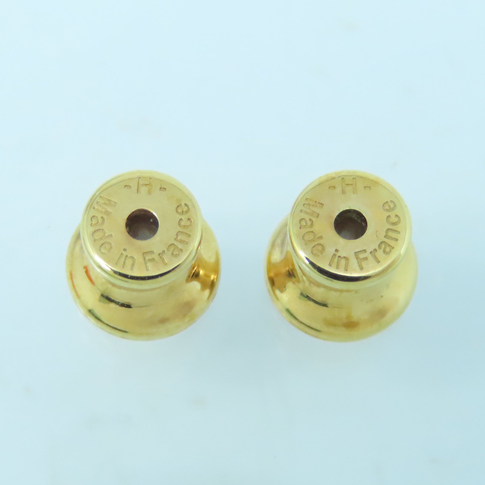 HERMES 金屬Mini Pop H Earrings耳環灰色/金色