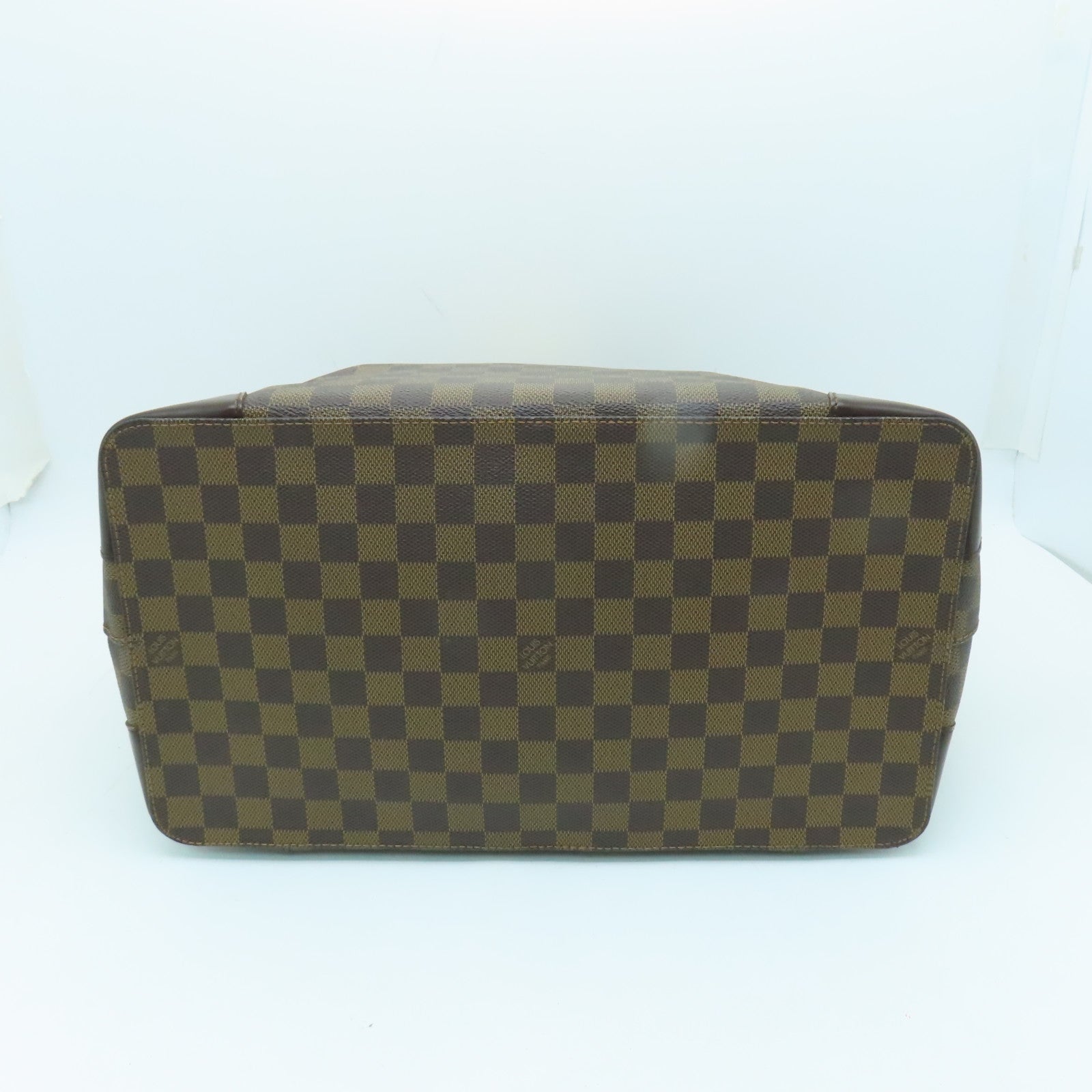 LOUIS VUITTON Damier Hampstead GM金扣手挽袋棕色
