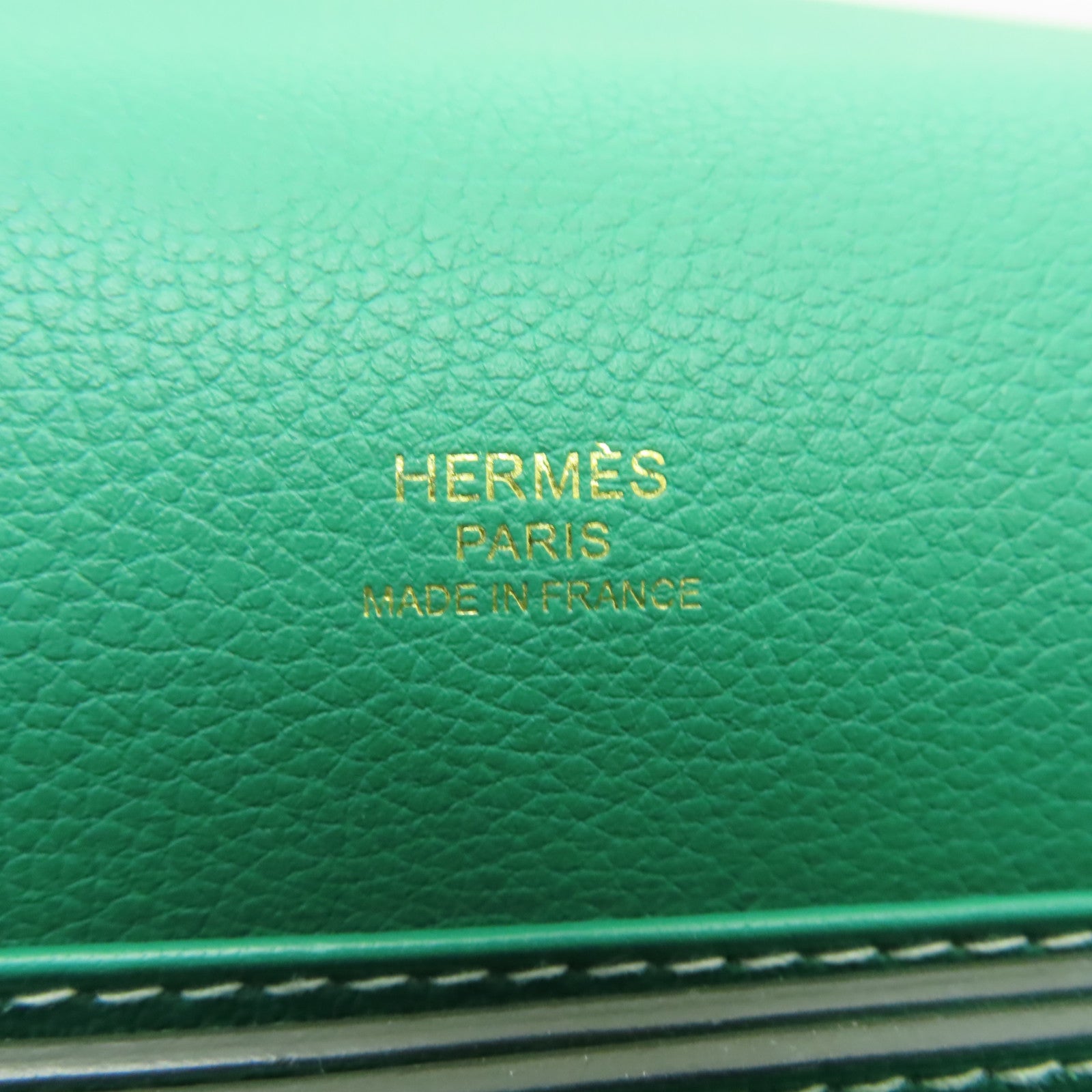 HERMES Evercolor皮革Roulis 23金扣肩背袋綠色