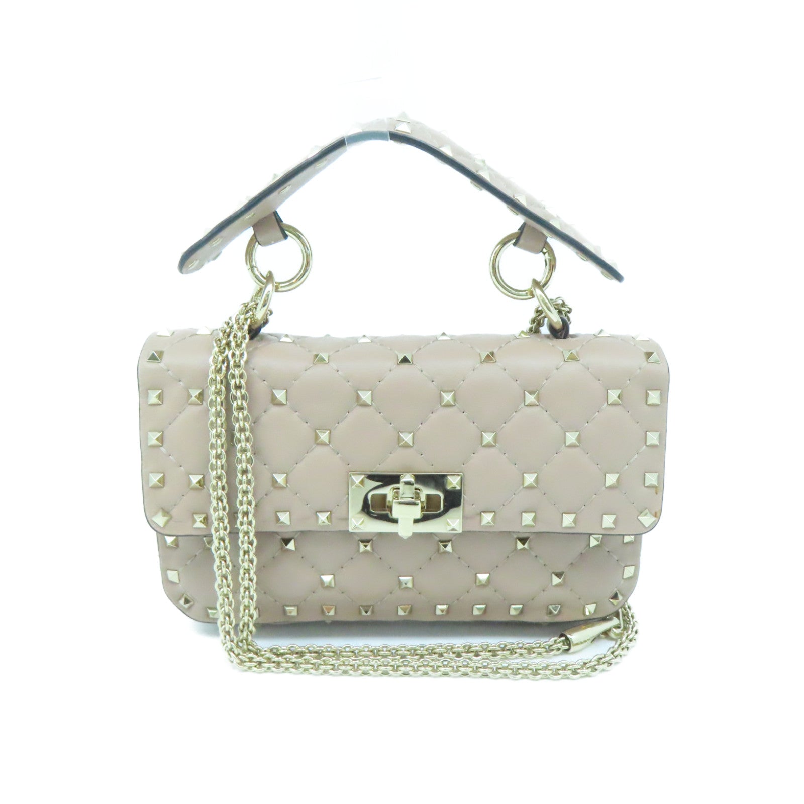 Valentino 2way Shoulder Bag金扣手挽肩背两用袋米色