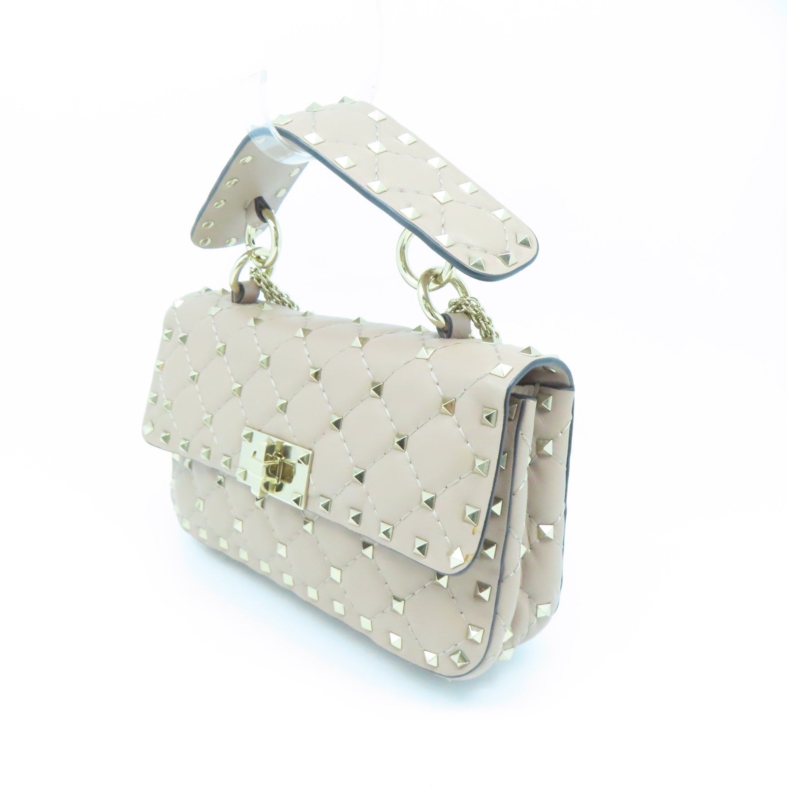 Valentino 2way Shoulder Bag金扣手挽肩背两用袋米色