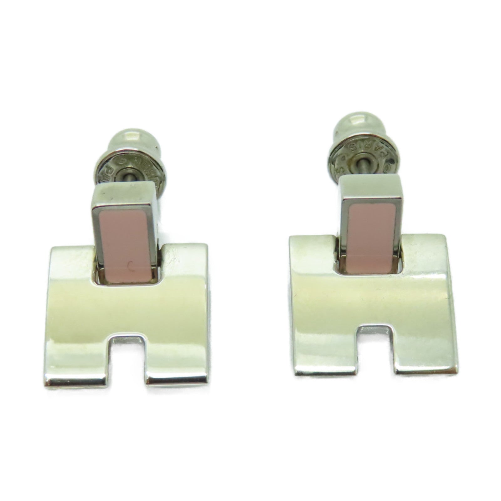 HERMES 金屬Earrings耳環粉紅色/銀色