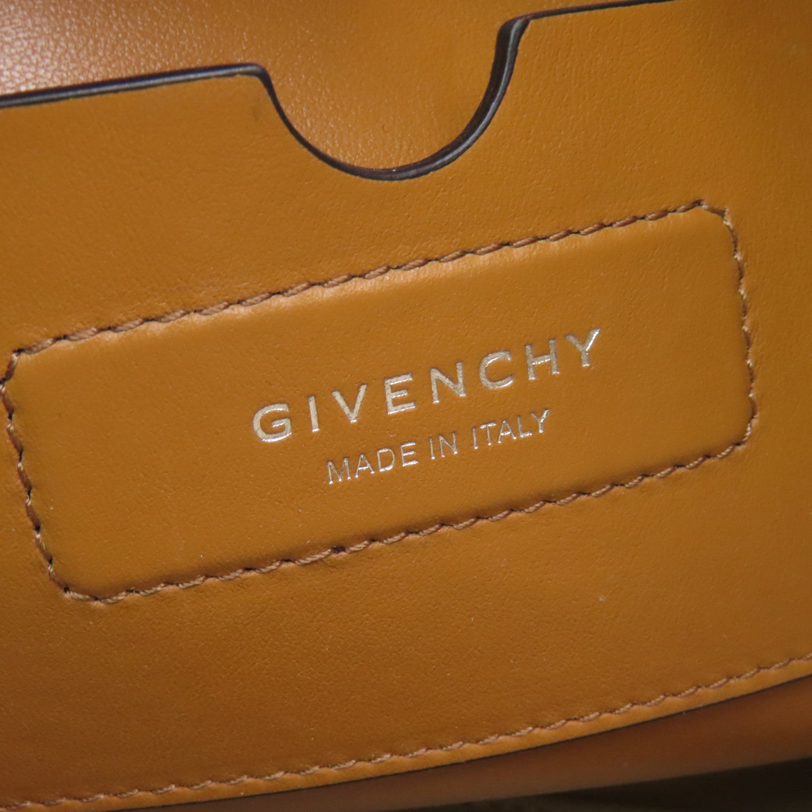GIVENCHY 牛皮皮革2way Shoulder Bag銀扣手挽肩背兩用袋棕色