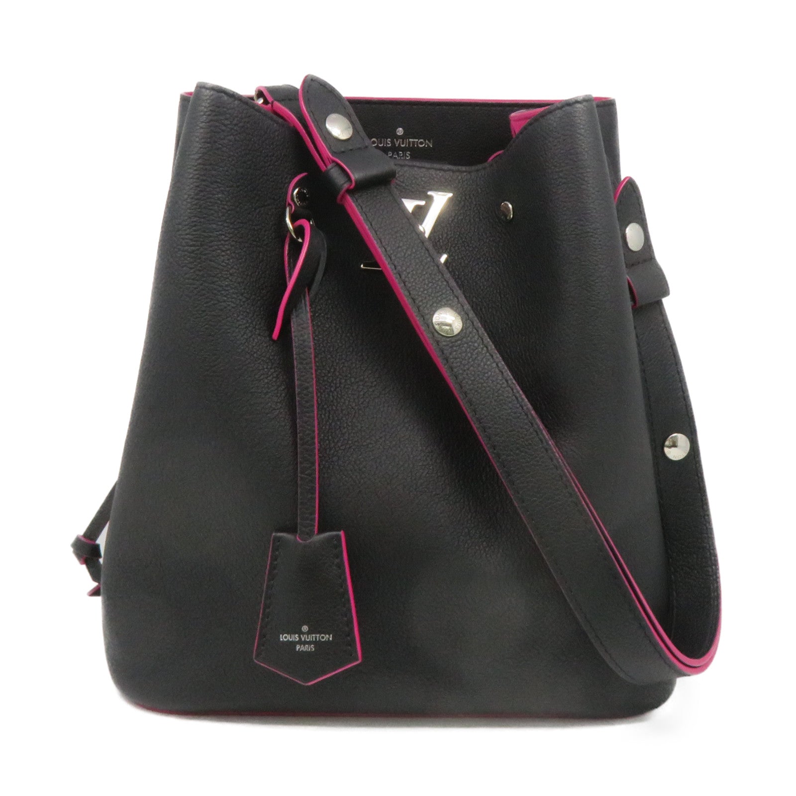 LOUIS VUITTON 【激減優惠】牛皮皮革Lockme Bucket Shoulder Bag肩背袋黑色