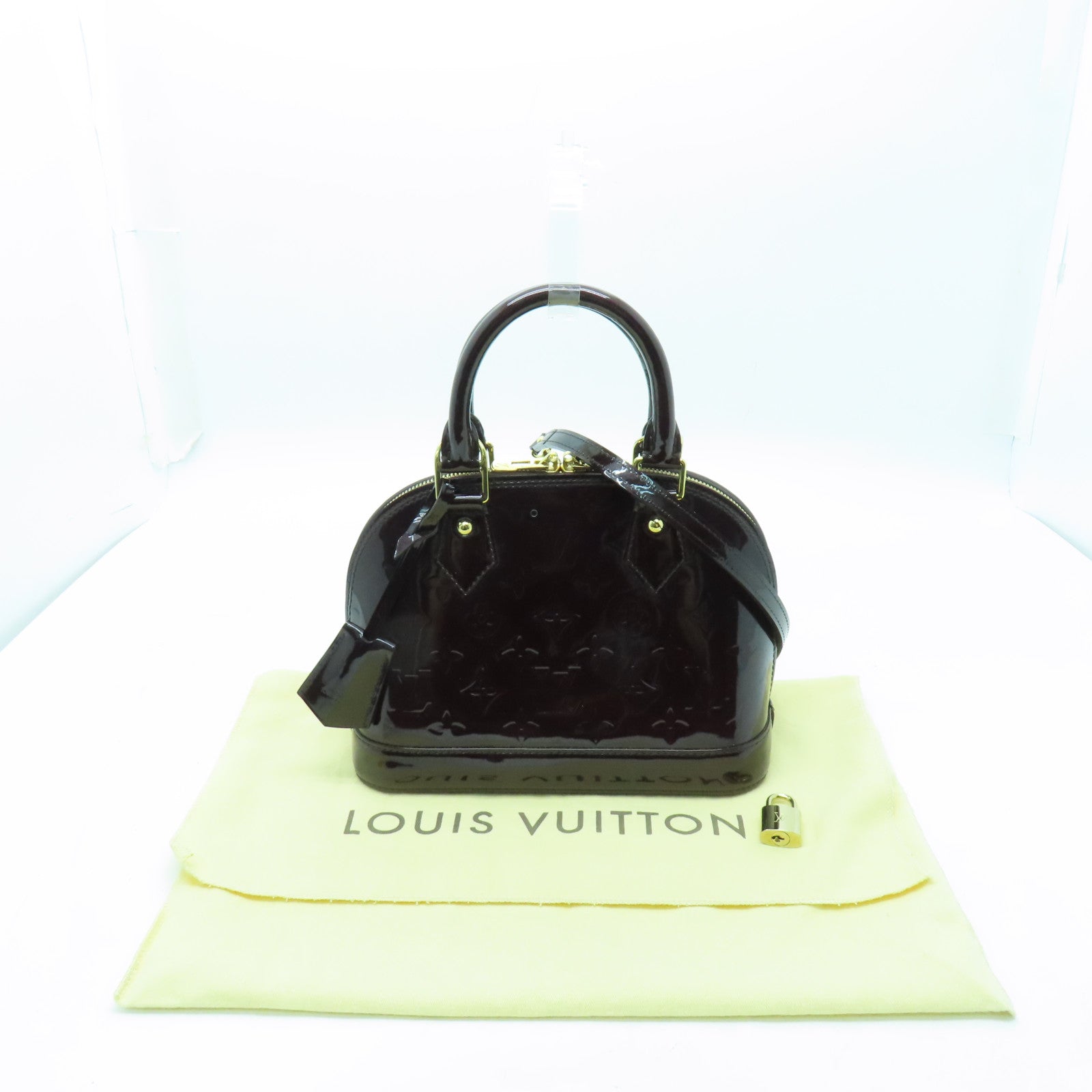 LOUIS VUITTON 【激減優惠】Vernis Alma BB金扣手挽肩背兩用袋啡色
