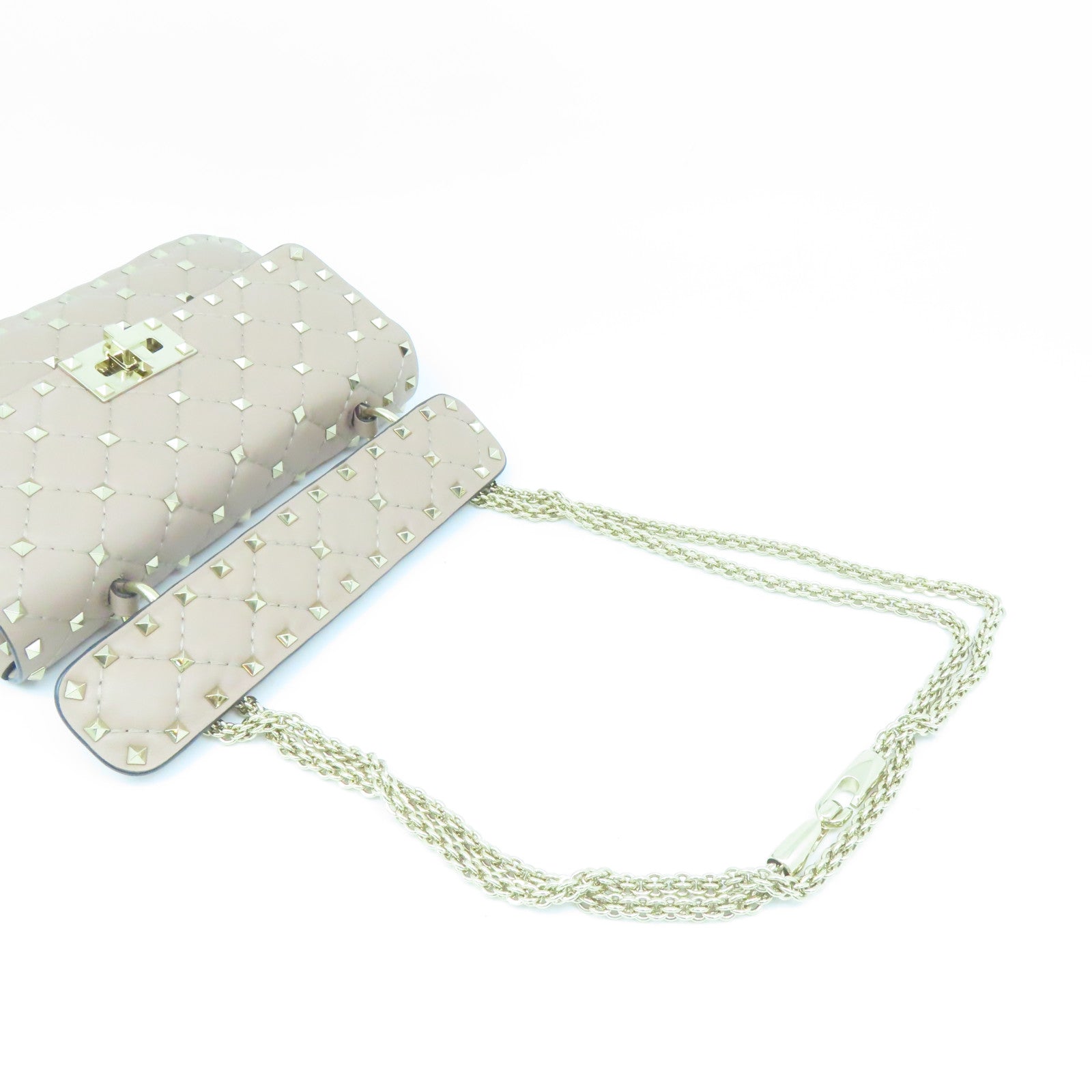 Valentino 2way Shoulder Bag金扣手挽肩背两用袋米色