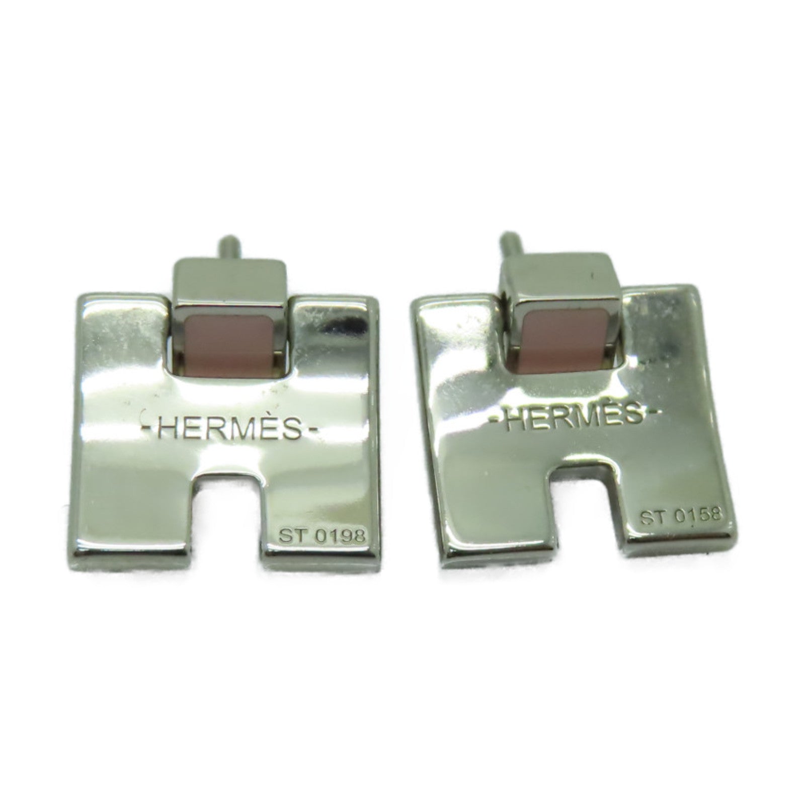 HERMES 金屬Earrings耳環粉紅色/銀色