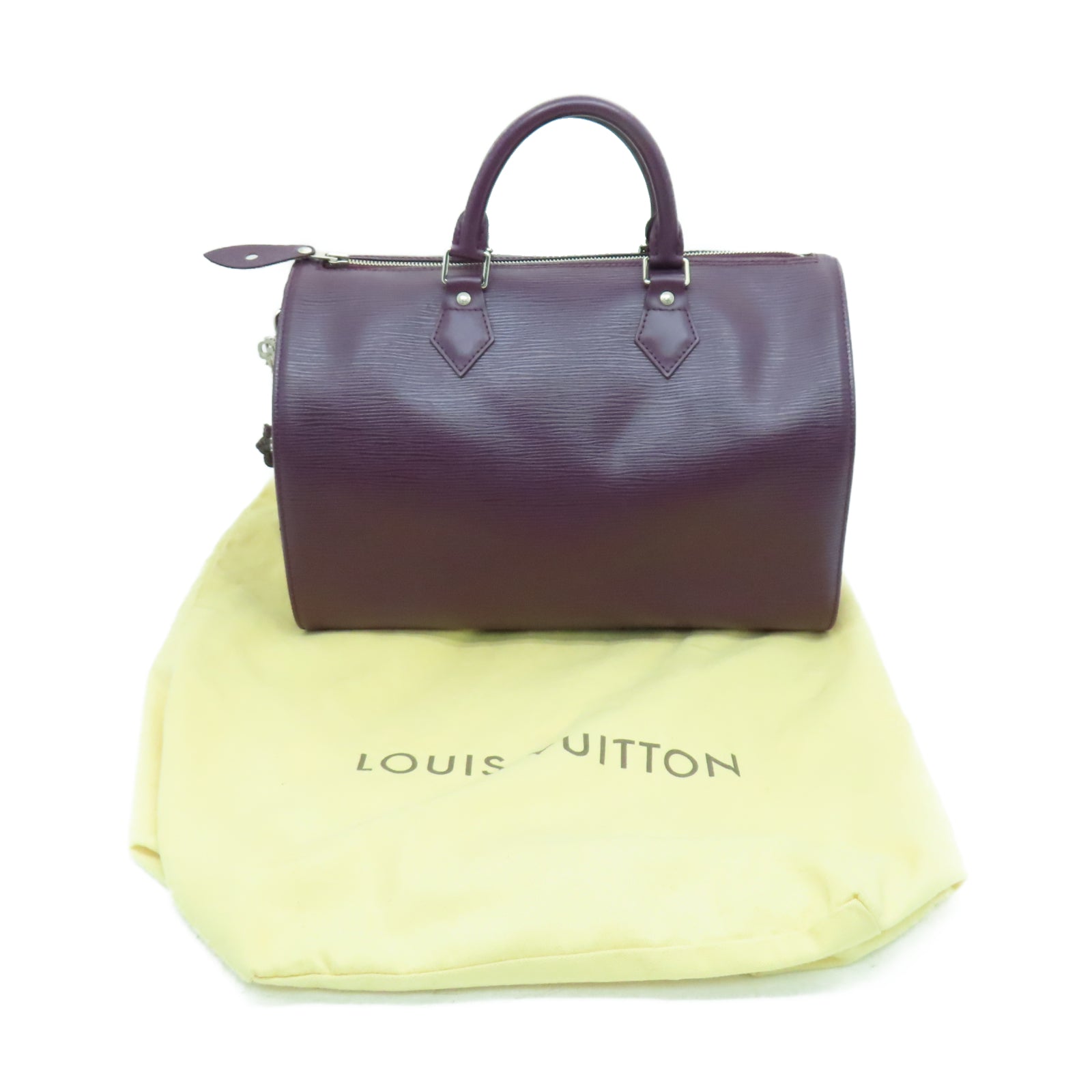 LOUIS VUITTON Epi皮革Speedy 35銀扣手挽袋紫色