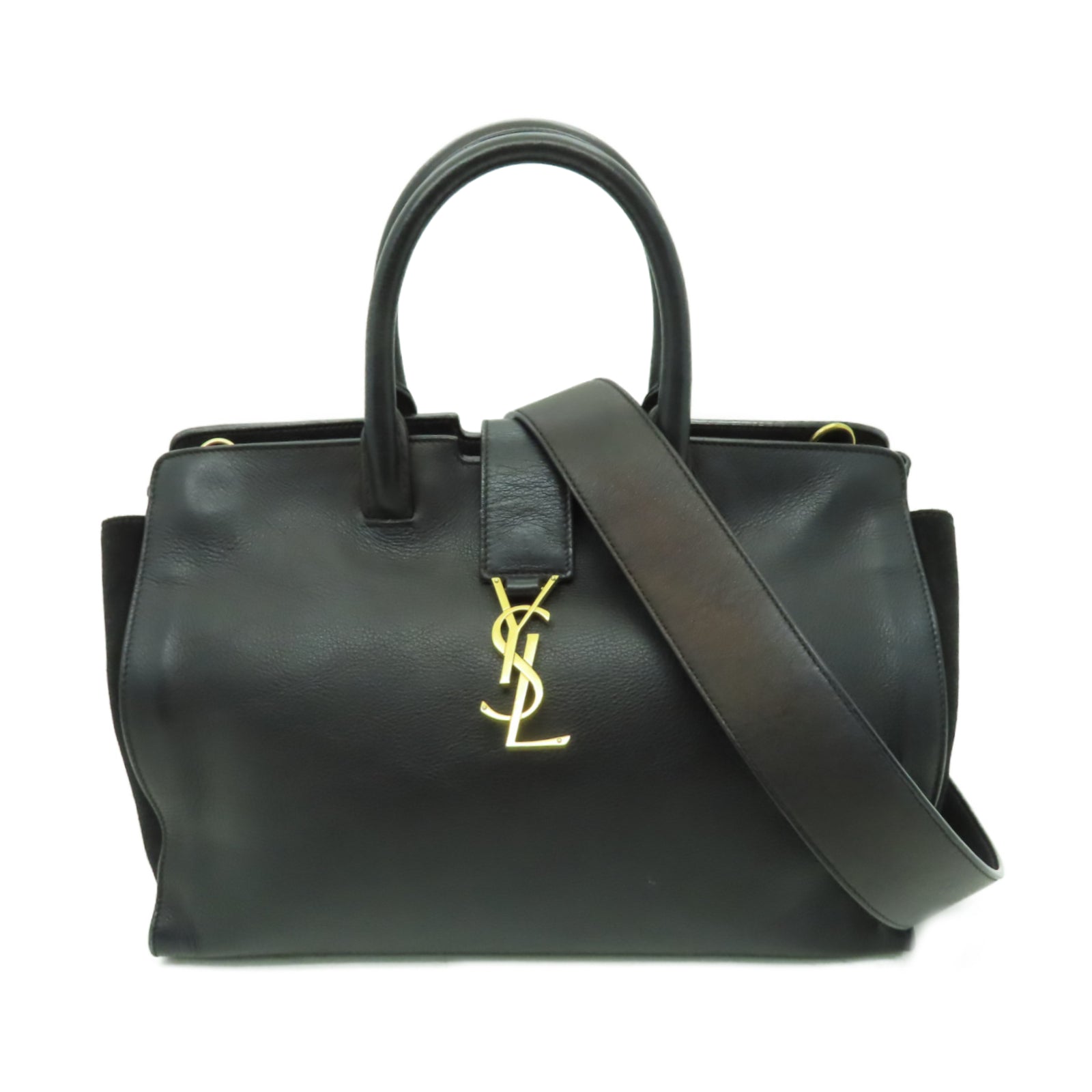 SAINT LAURENT 牛皮皮革Classic Y 2 Way Bag金扣手挽肩背兩用袋黑色