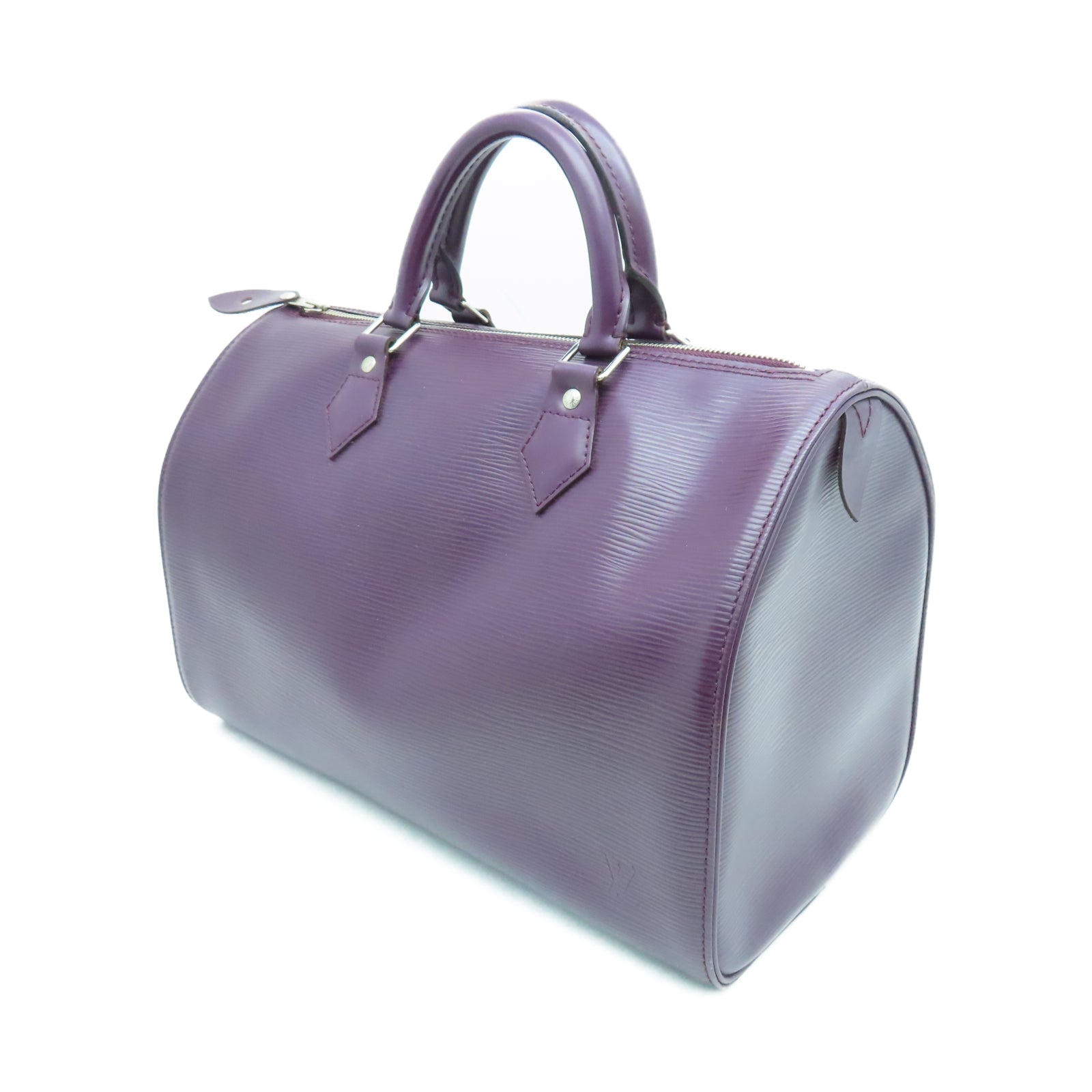LOUIS VUITTON Epi皮革Speedy 35銀扣手挽袋紫色