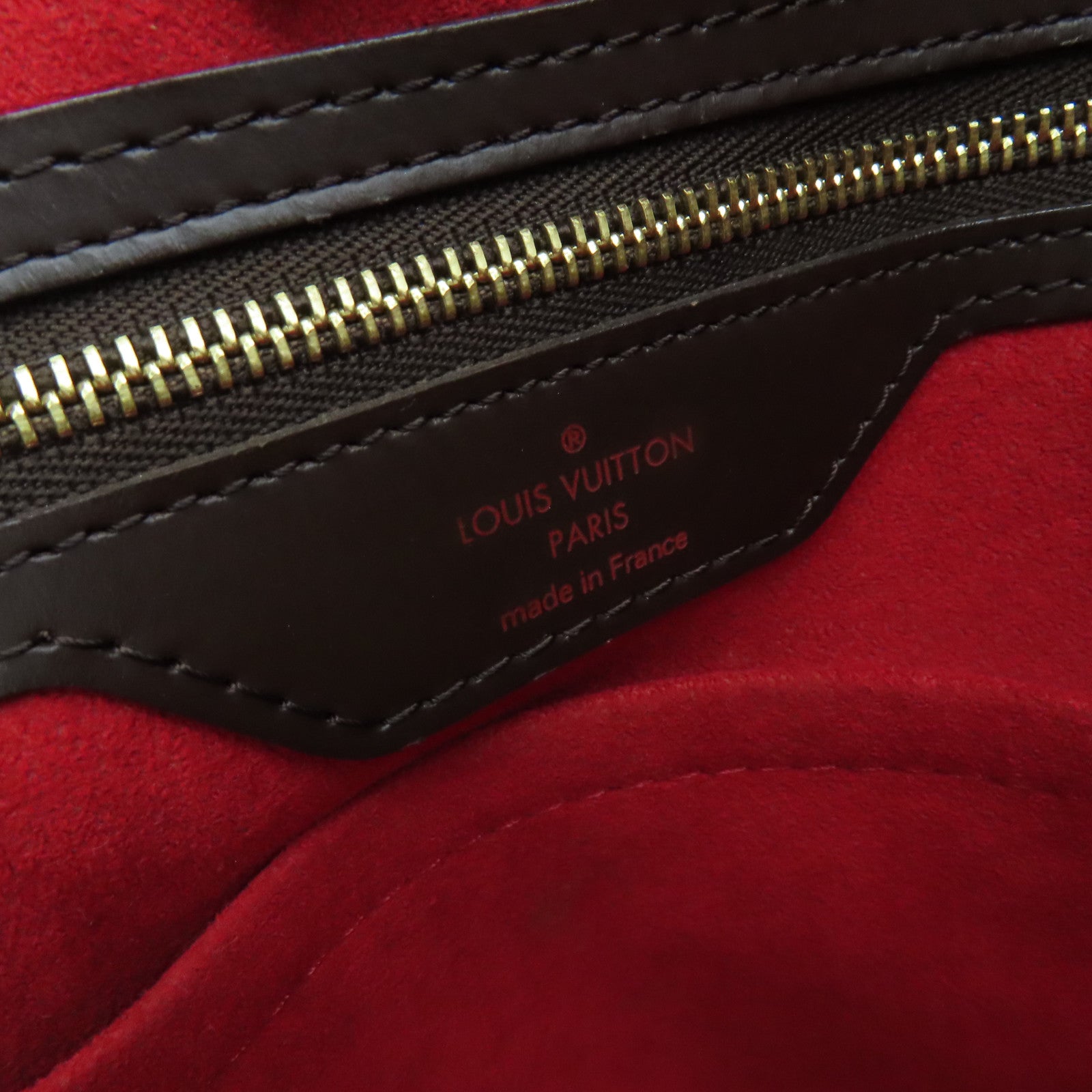 LOUIS VUITTON Damier Hampstead GM金扣手挽袋棕色
